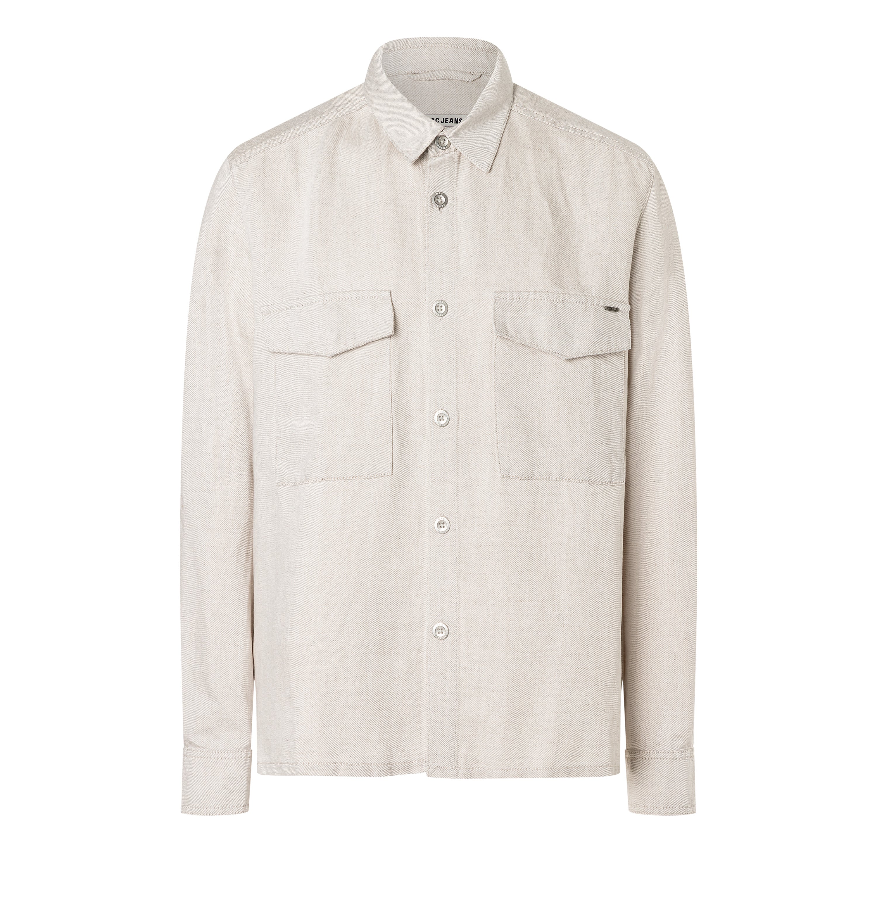 Denim overjacket in a lyocell-linen blend. | Overjacket | nature | Front view of bust