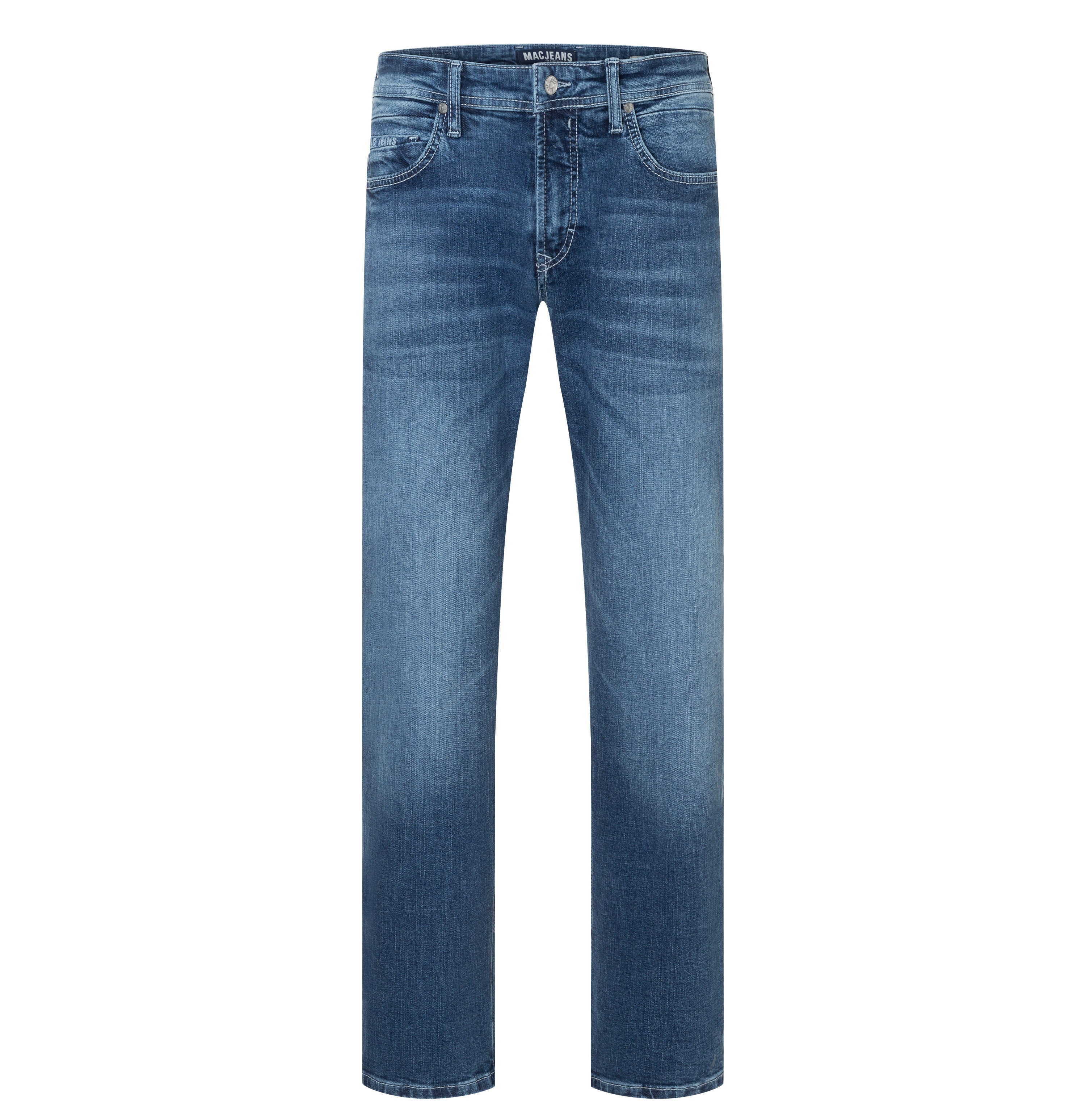 Regular fit with an authentic look. | Ben | ocean blue authentic used | Front view of bust