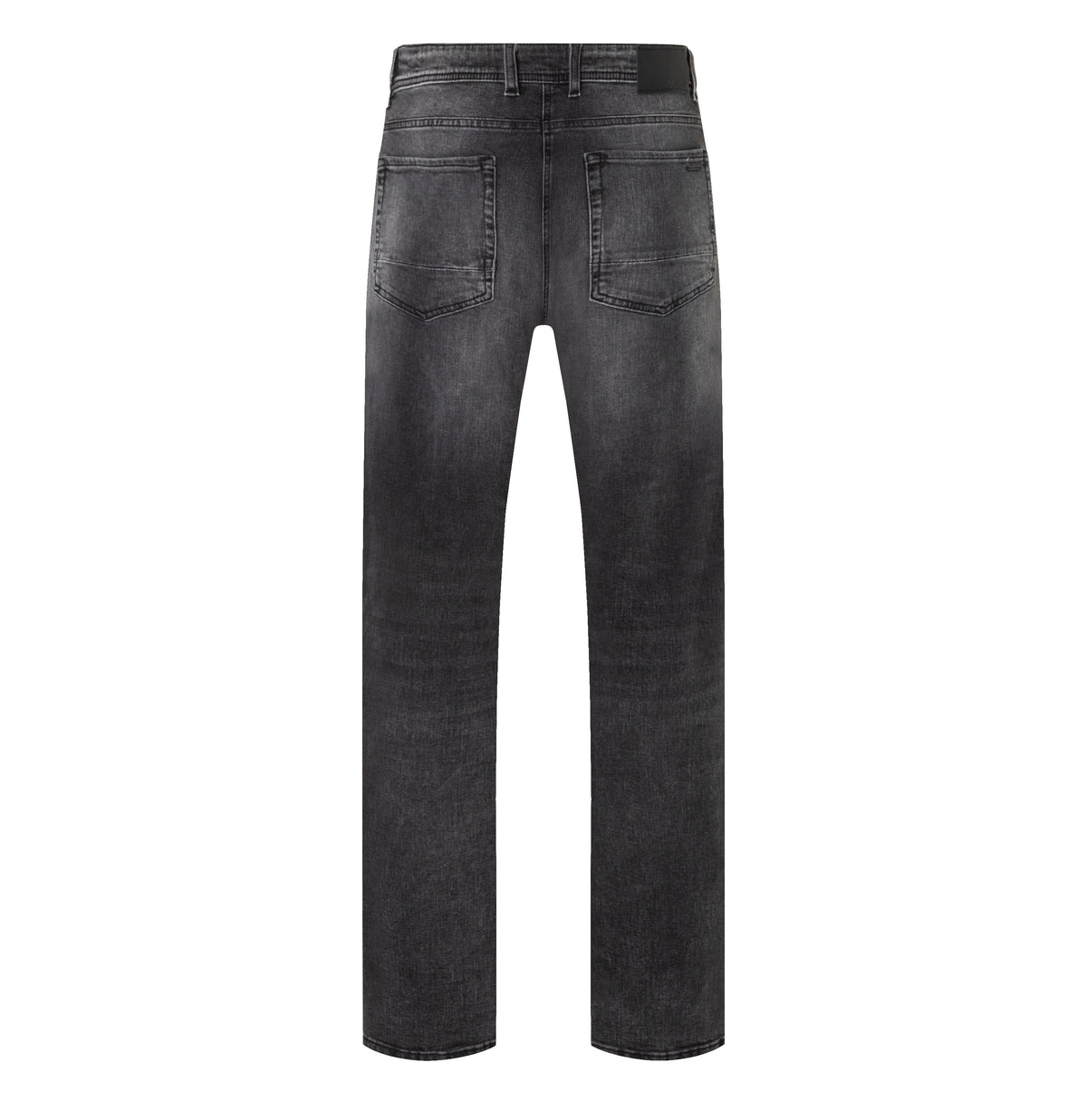 Straight jeans made of comfort stretch denim. | Rick | black black washed | Back view of bust