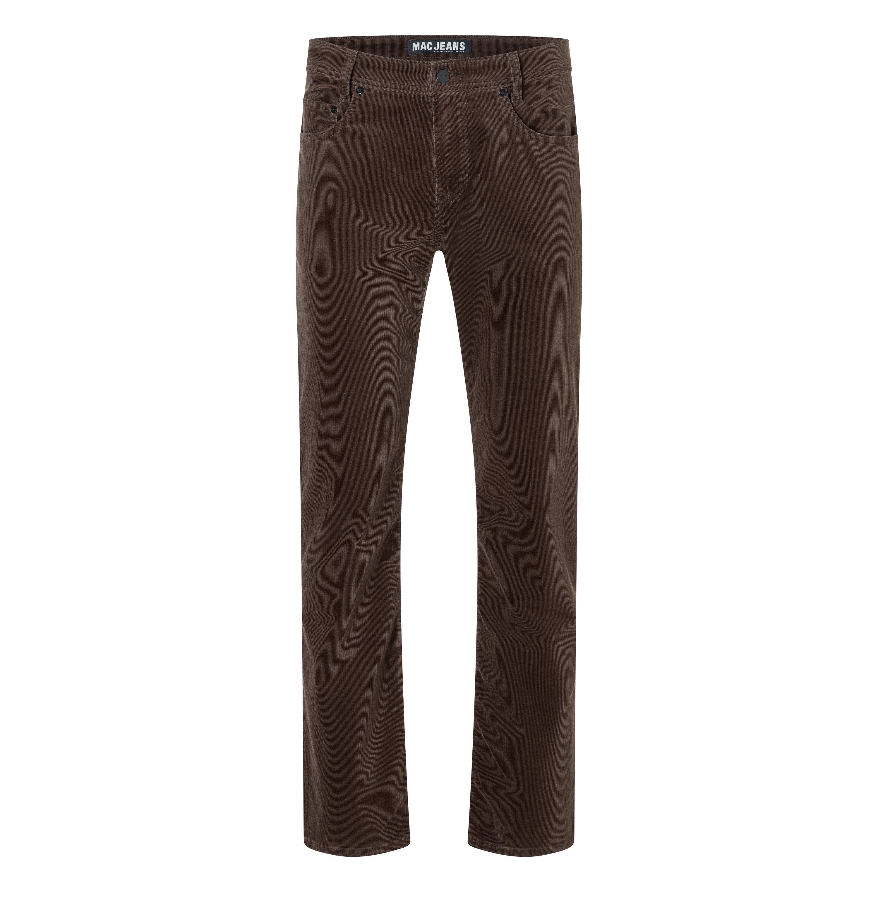 Modern fit made from soft, elastic fine corduroy. | Arne | mahagony brown | Front view of bust