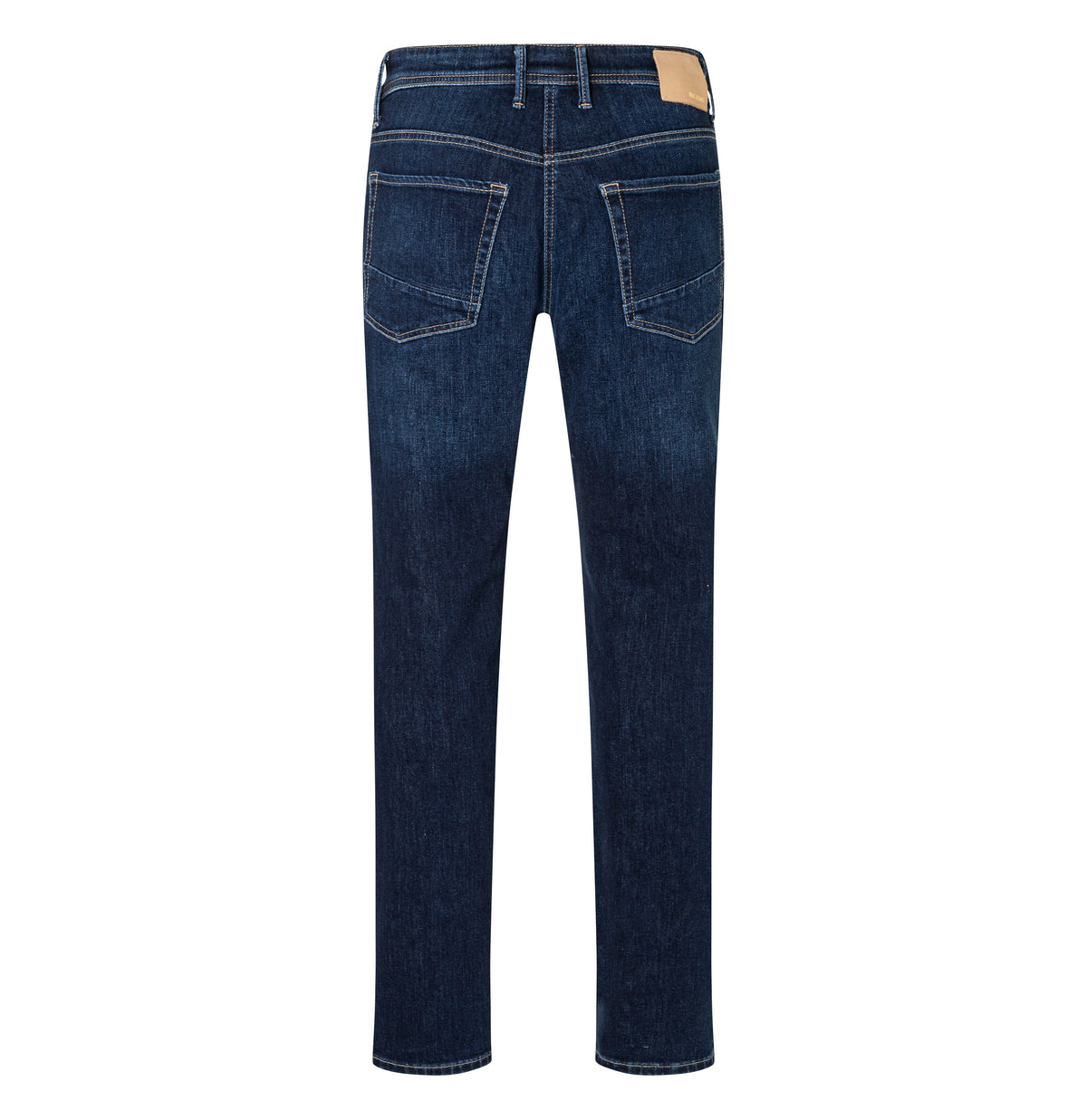 Slim, soft jeans with cashmere content. | Arne | dark wash | Back view of bust