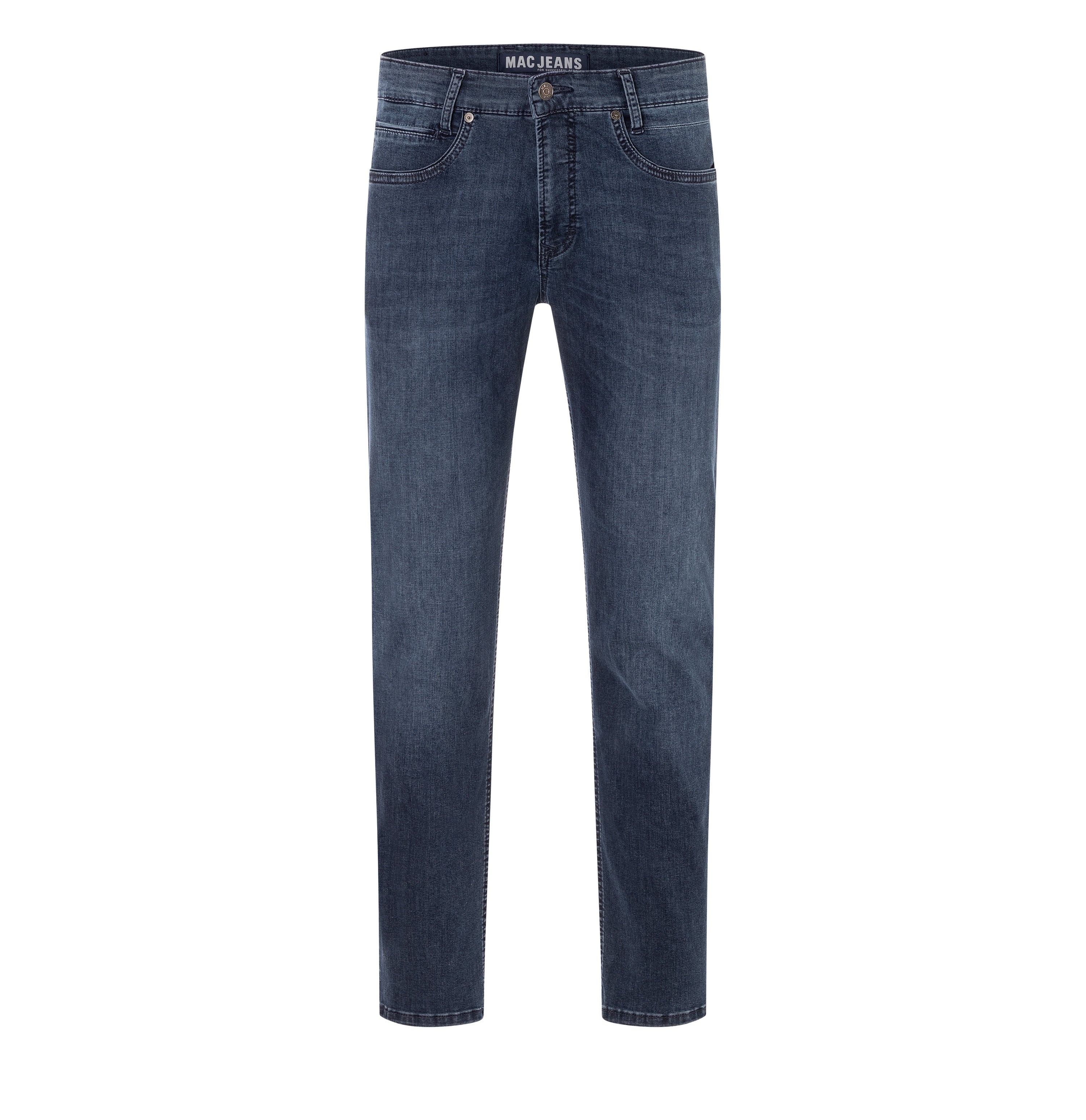 Modern fit made from lightweight denim. | Arne Pipe | deep blue od grey | Front view of bust