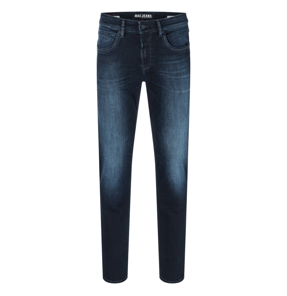 Slim driver jeans with a vintage look. | Arne Pipe | blue black 3D authentic | Front view of bust