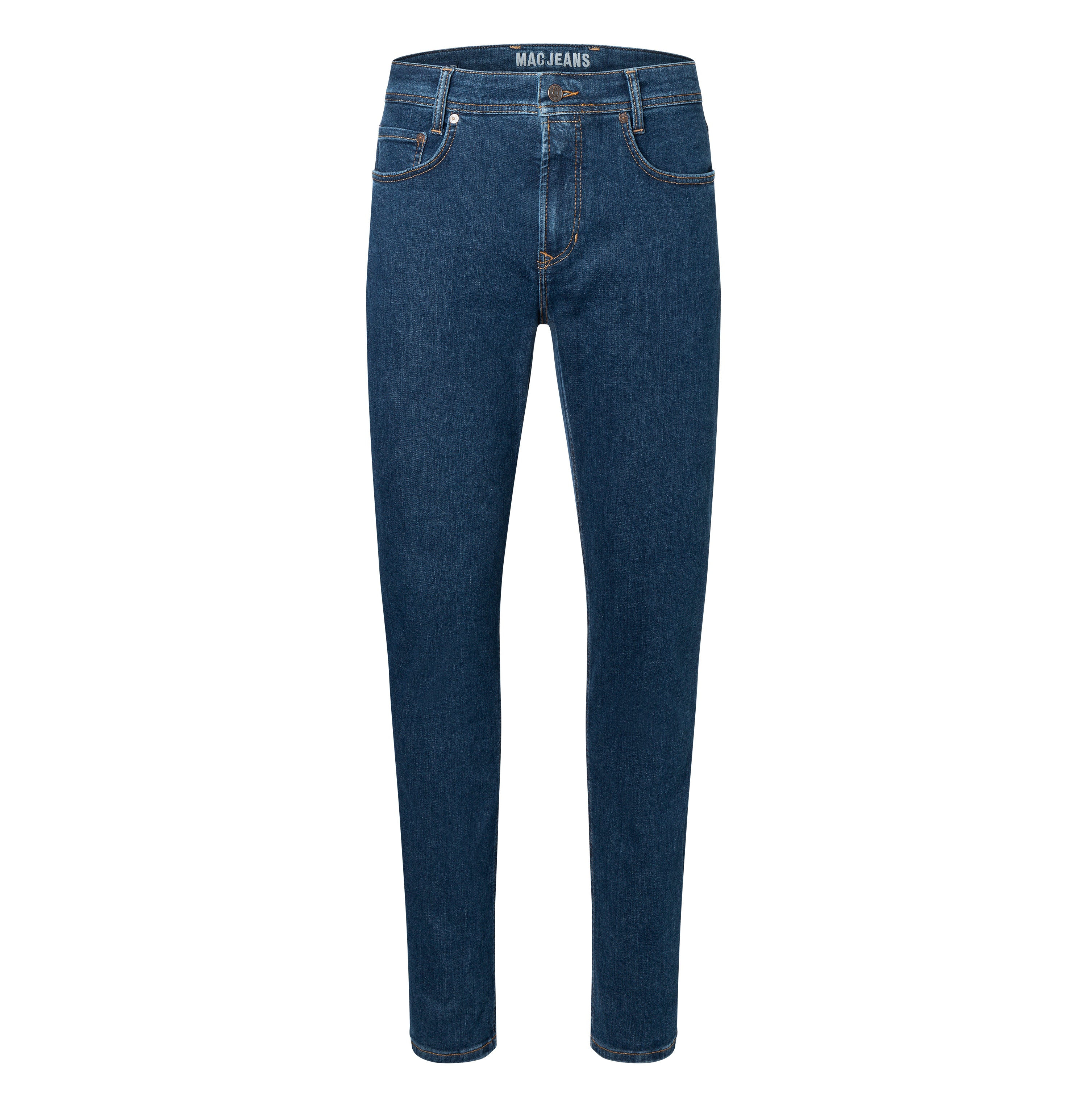 Highly elastic ultimate driver jeans in a modern fit. | Driver Jeans | deep blue stonewash | Front view of bust