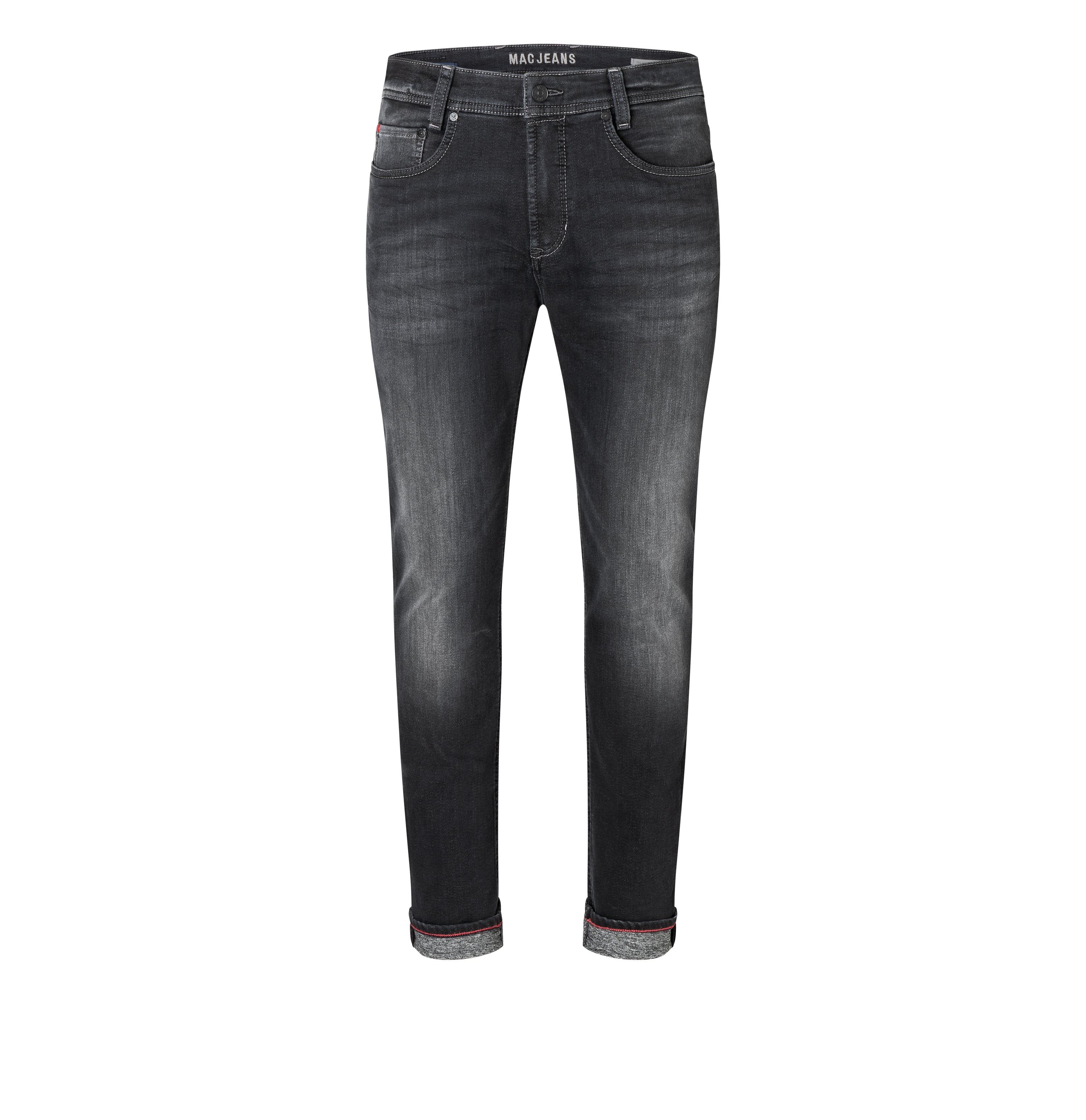 Ultimate driver jeans with a slim cut. | Driver Jeans | authentic grey used | Front view of bust