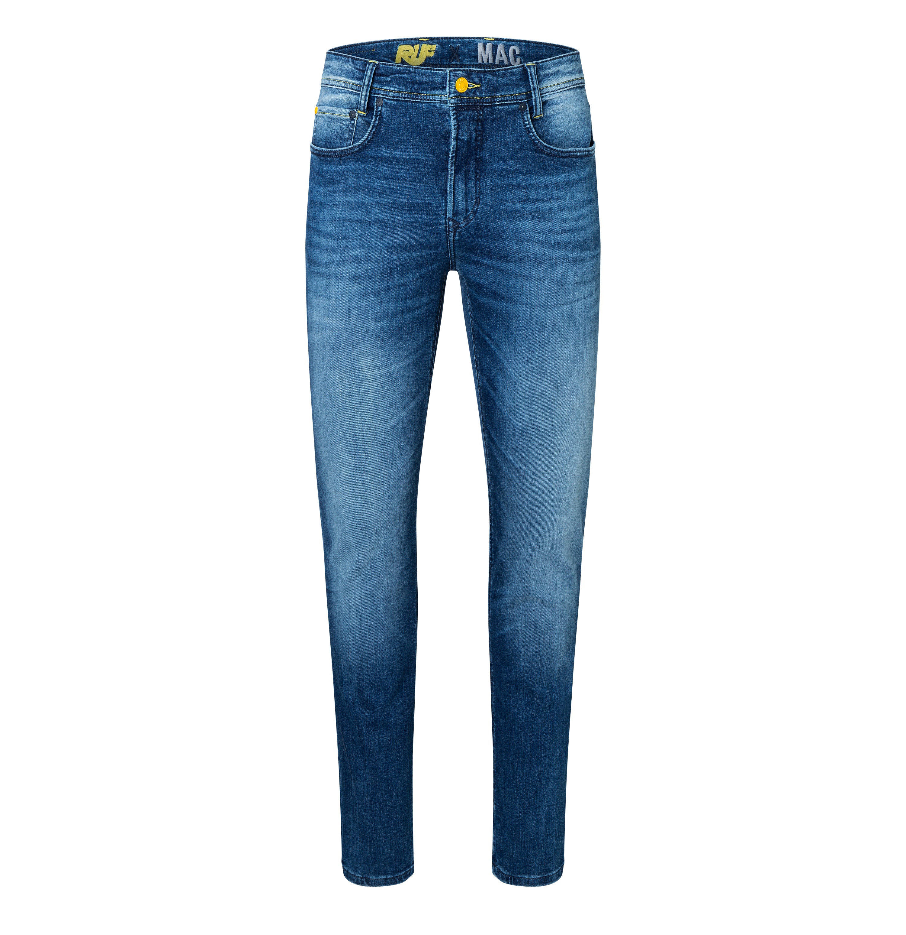 Ultimate driver jeans with high wearing comfort. | Driver Jeans | authentic dark blue used | Front view of bust