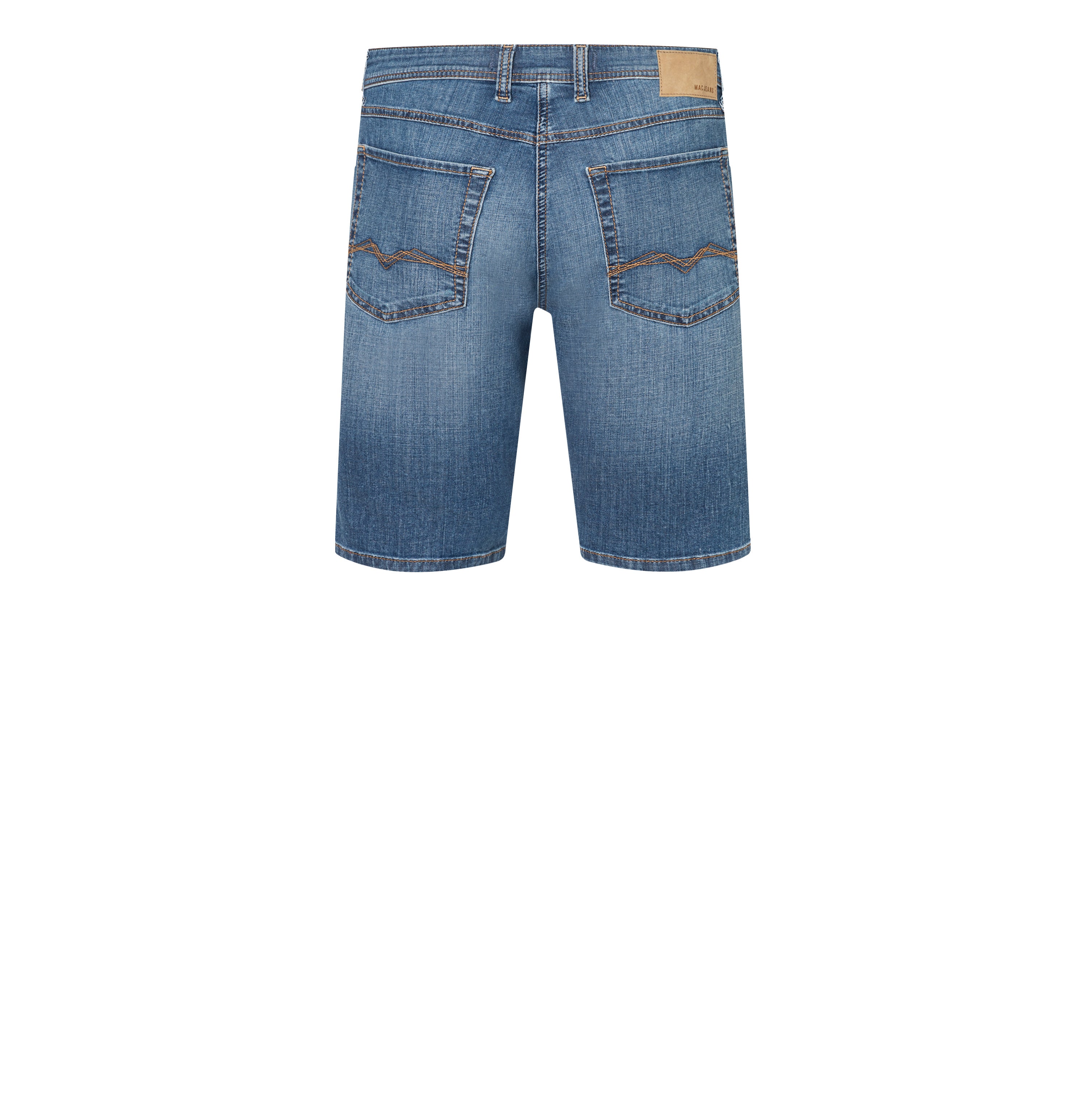 Bermuda made of light cross denim. | Arne Bermuda | authentic mid blue used | Back view of bust