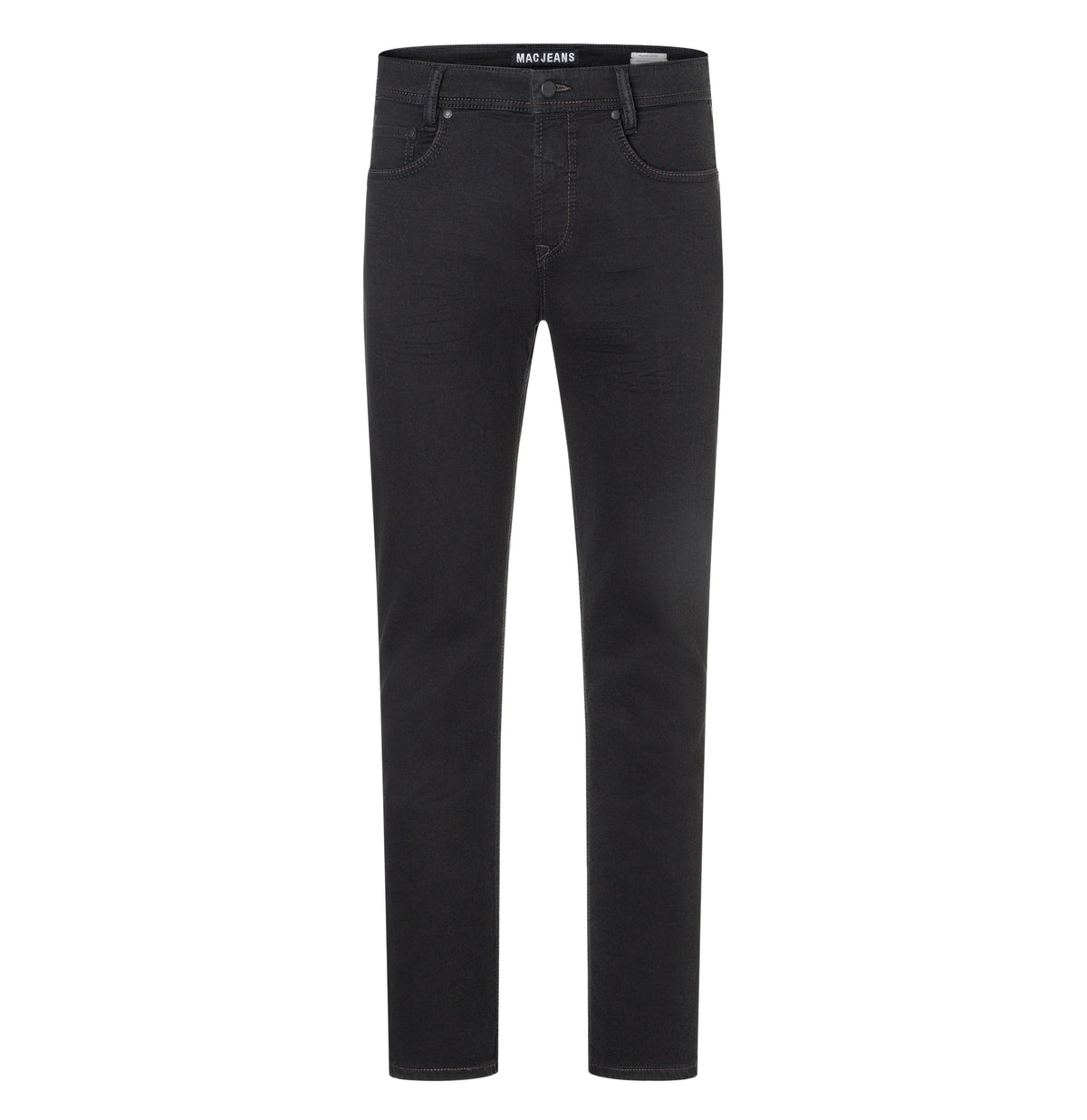 Modern fit made from soft sweat denim. | Jog'n Jeans by MAC | black black clean | Front view of bust