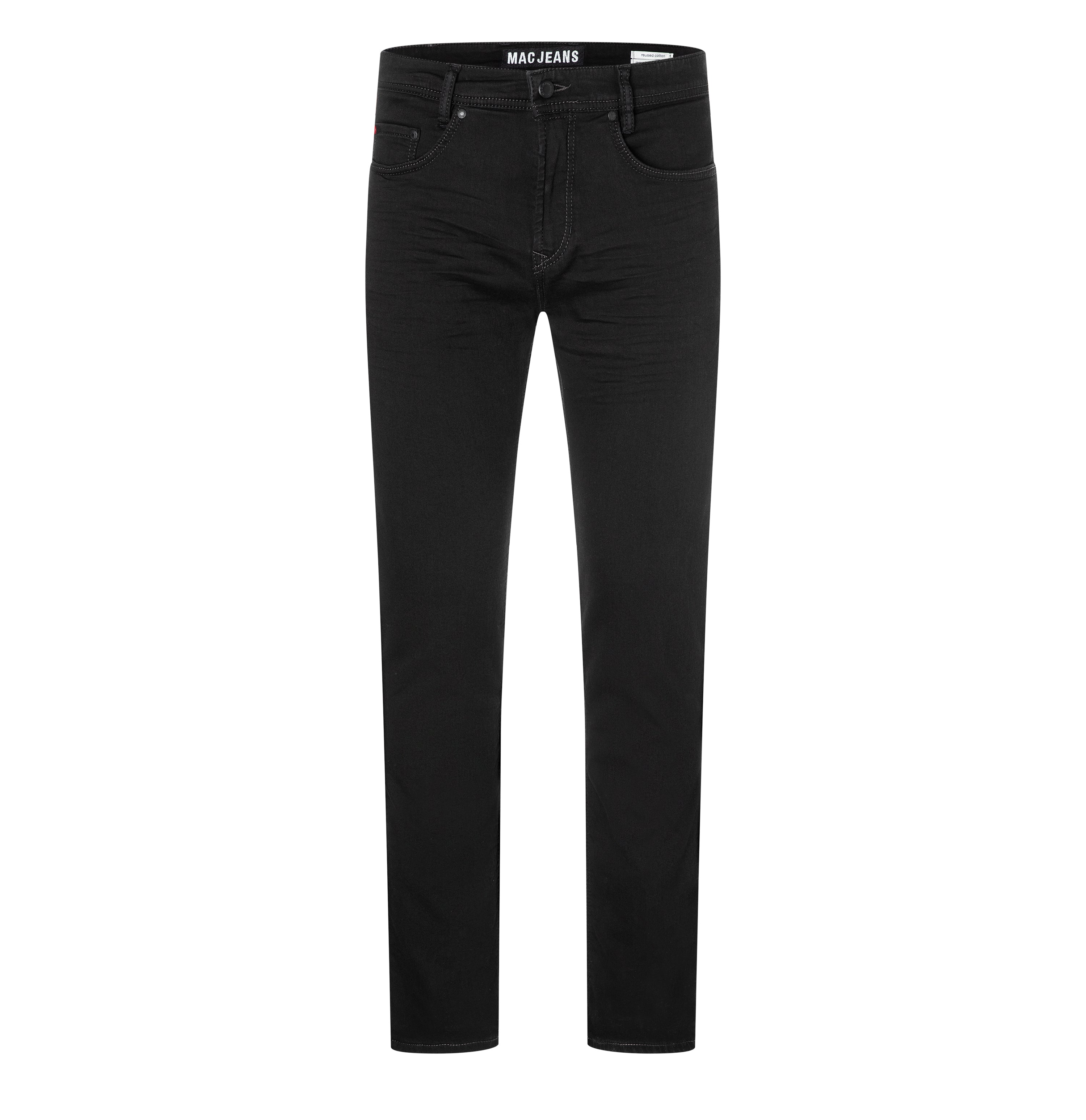 Modern fit made from soft sweat denim. | Jog'n Jeans by MAC | black black clean | Front view of bust