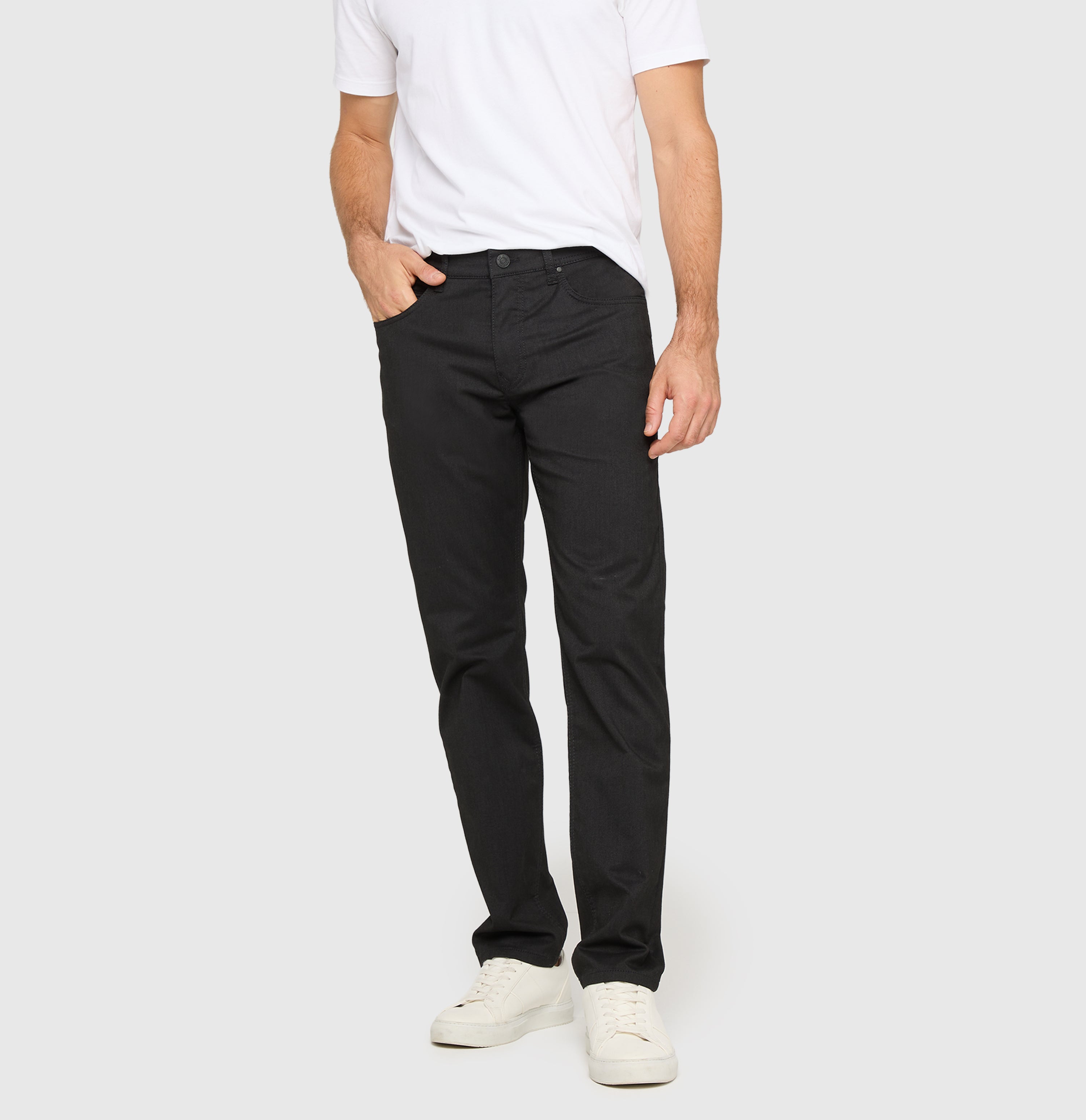 Trousers in a polyester-viscose blend suitable for the office. | Arne | grey stone | Front view of model
