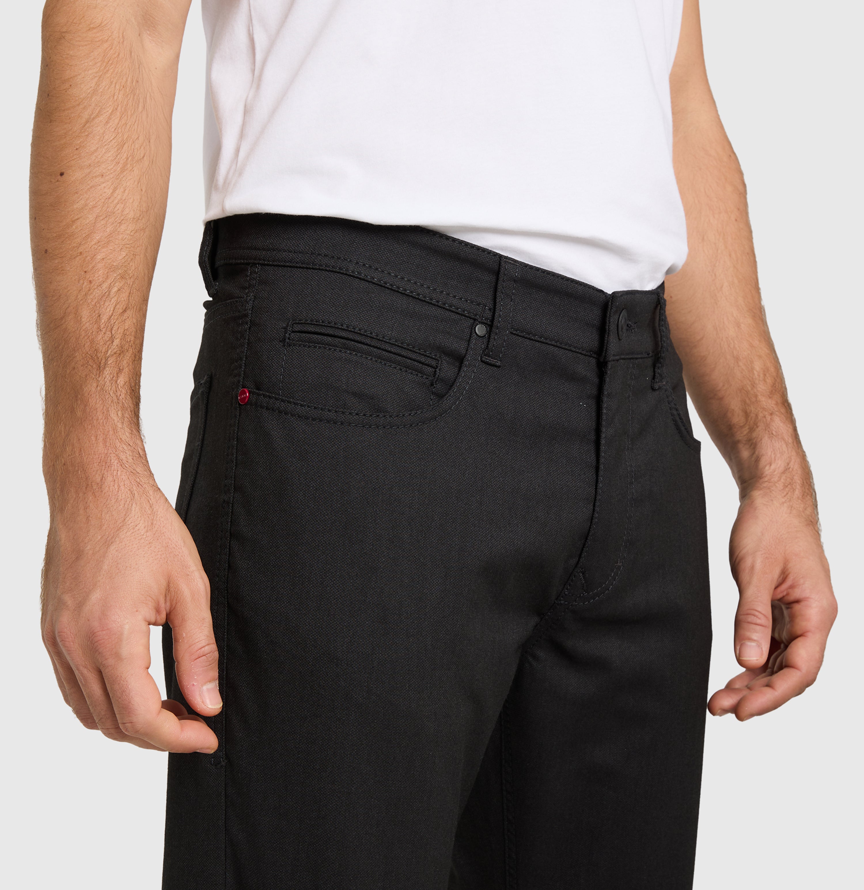 Trousers in a polyester-viscose blend suitable for the office. | Arne | grey stone | Detailed view 3 of model