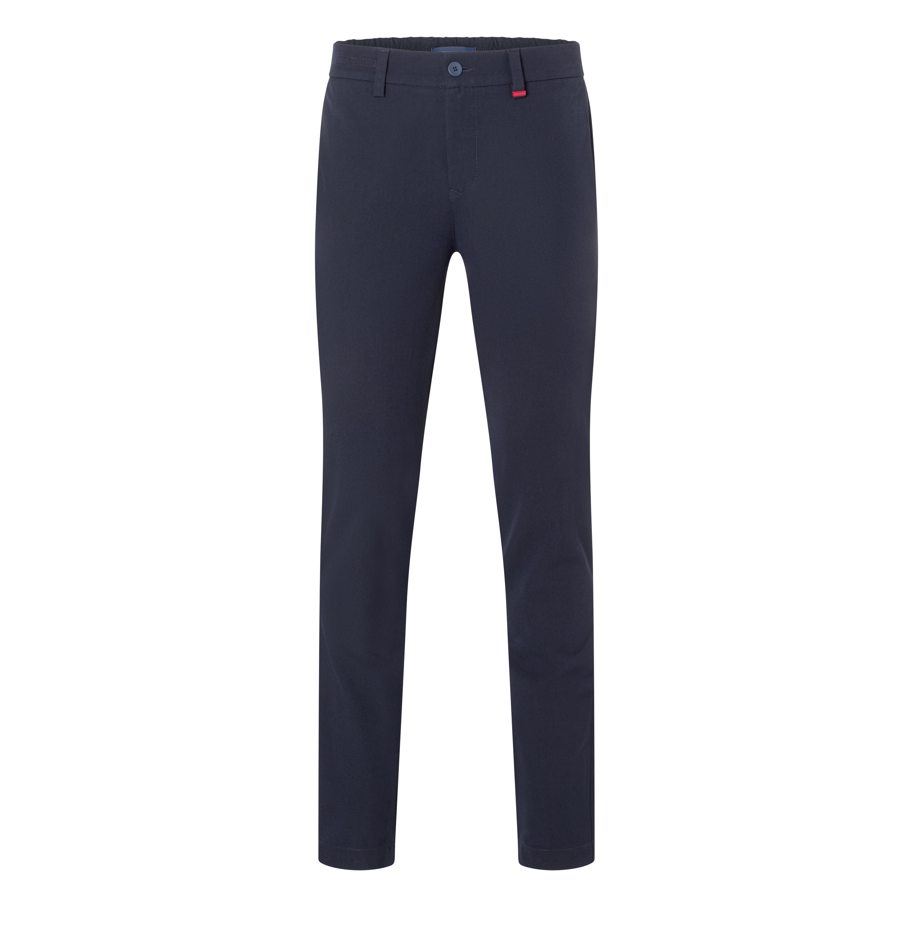 Traveller chino made of CARBONIUM® gabardine. | Traveller | midnight blue | Front view of bust