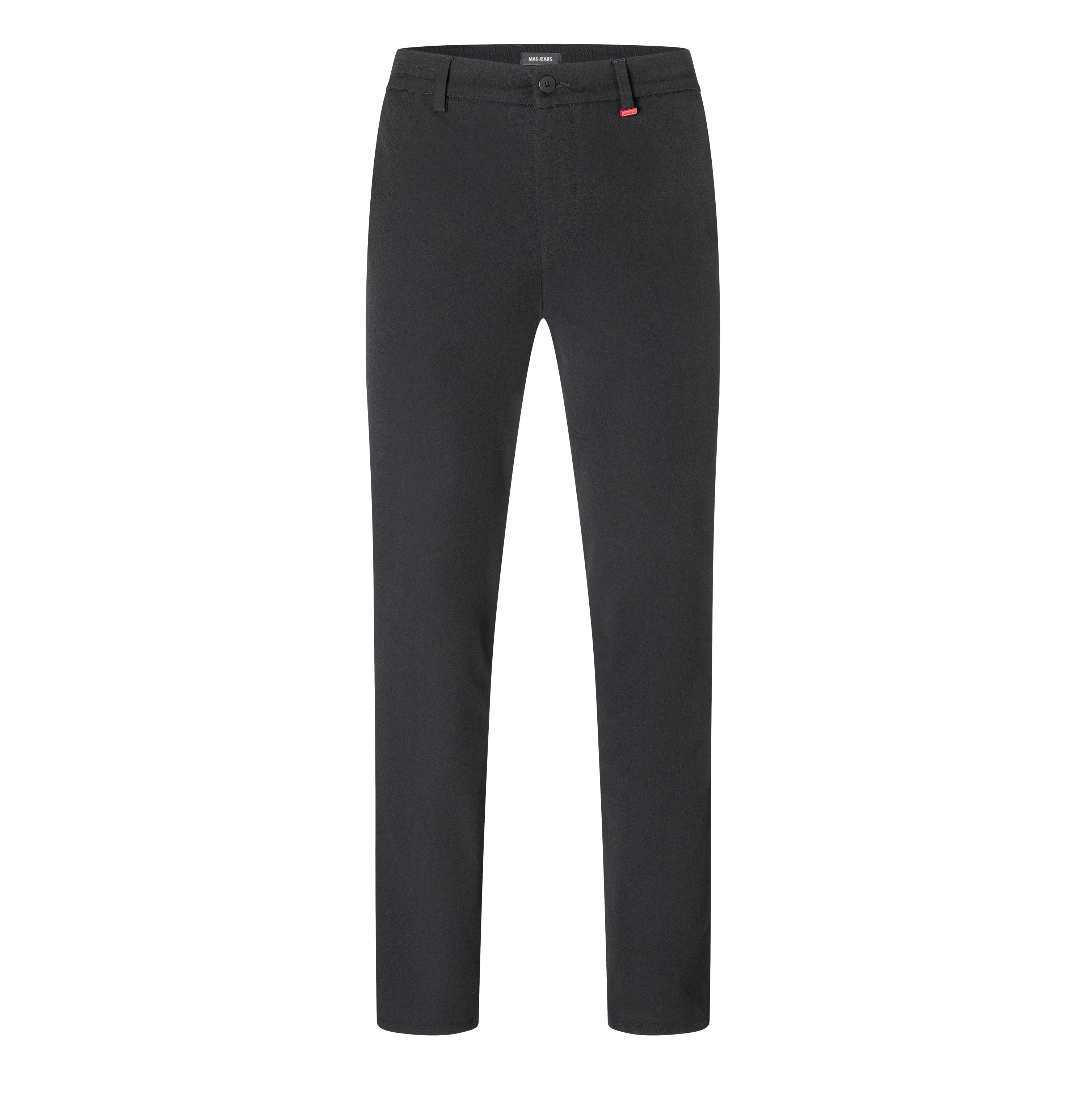 Traveller chino made of CARBONIUM® gabardine. | Traveller | power black | Front view of bust