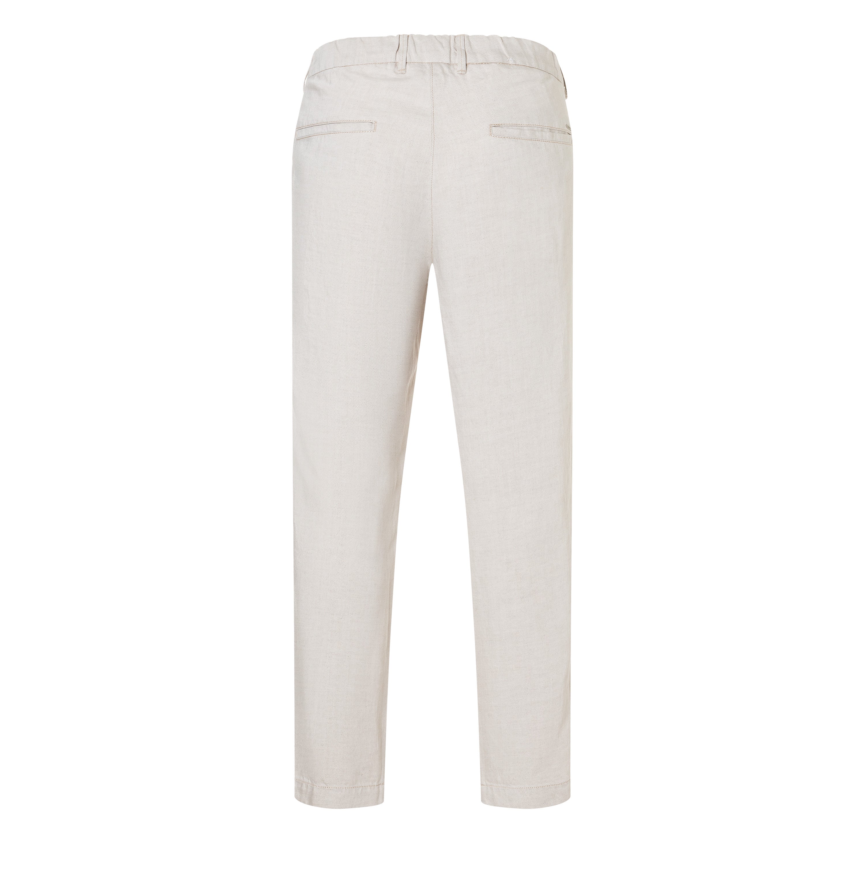 Tapered fit made from lyocell-linen denim. | Dean | nature | Back view of bust