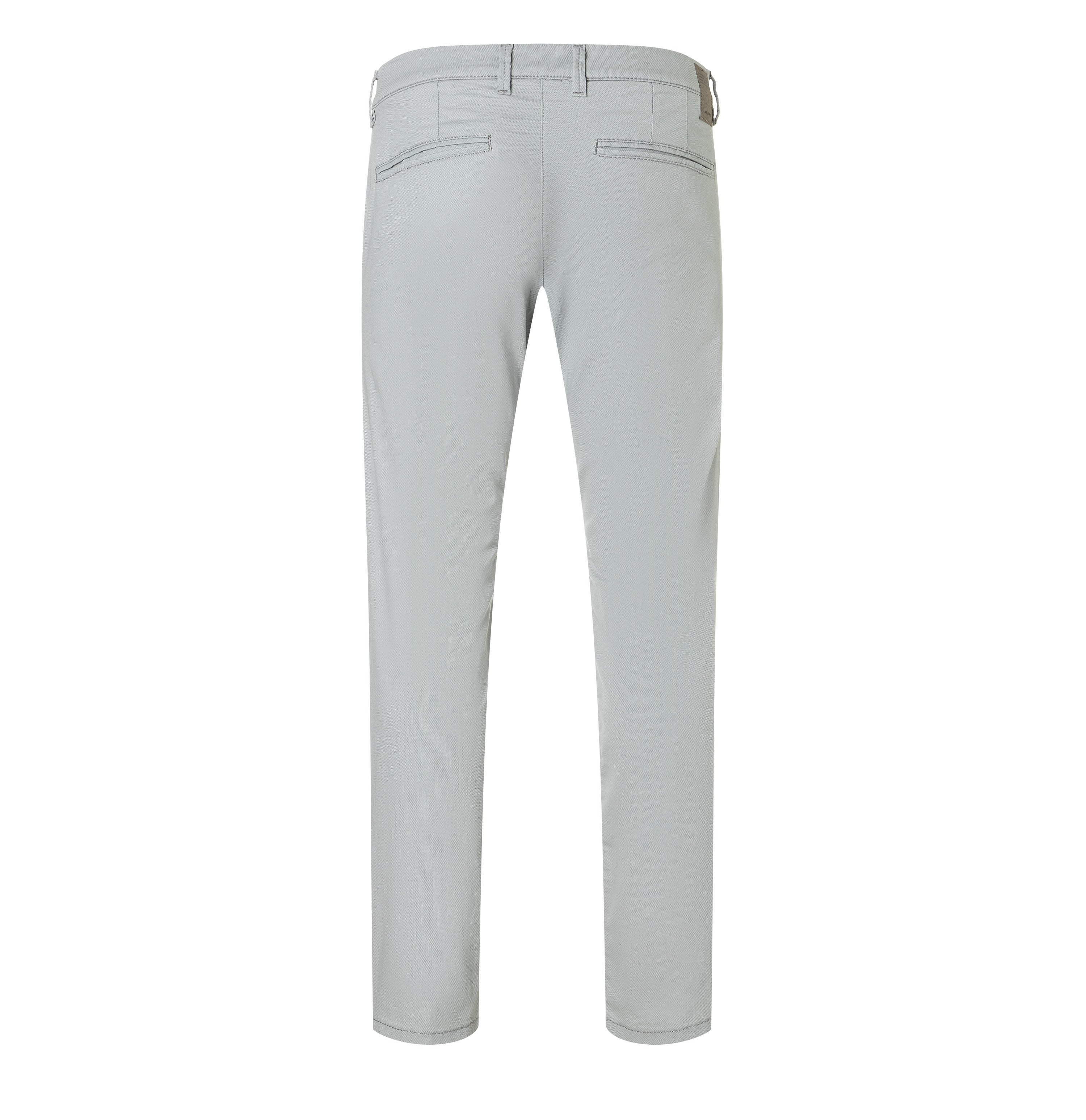 Regular trousers with discreet print. | Lennox | silver grey printed | Back view of bust