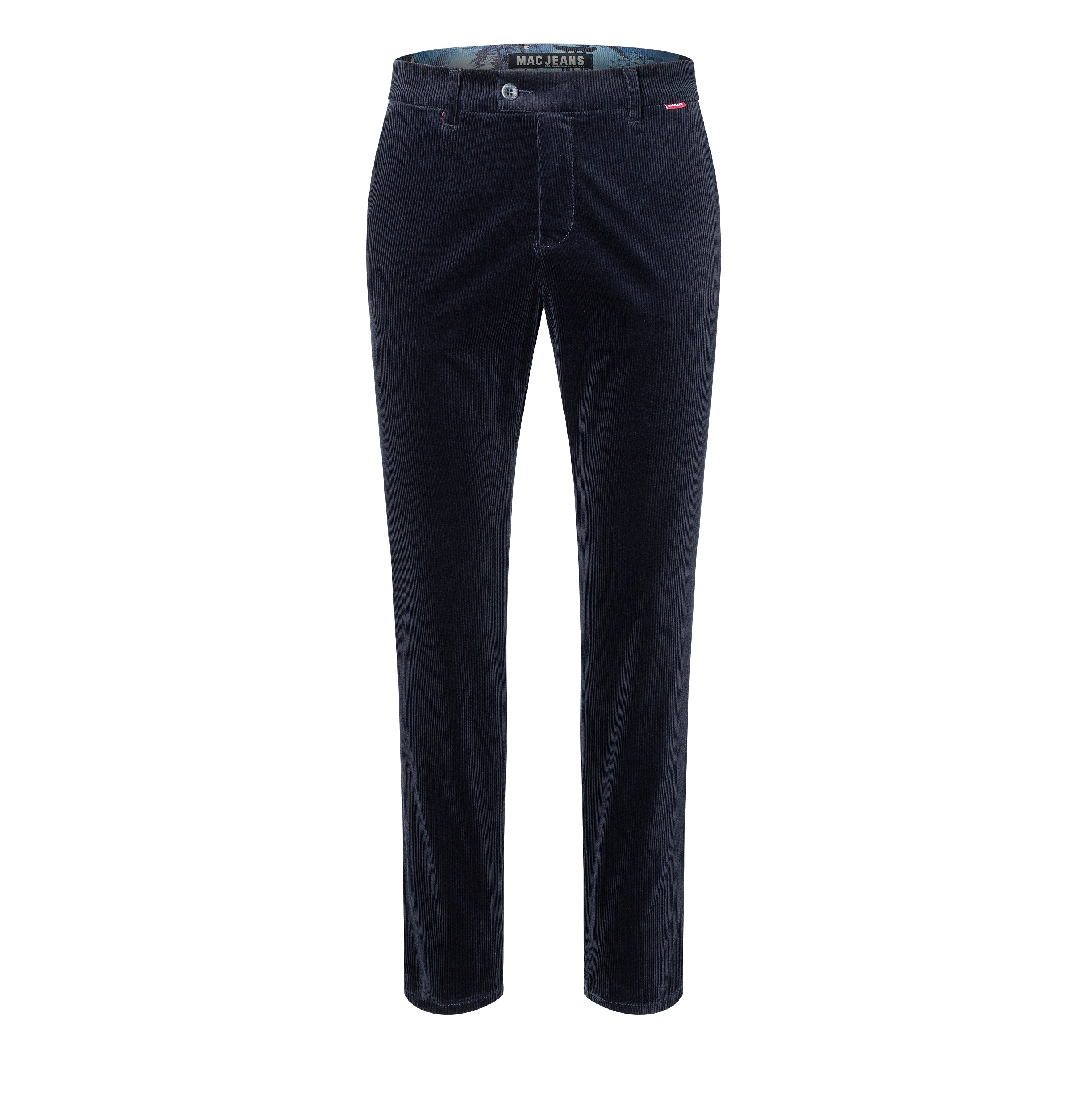 Extra soft corduroy chino in a lyocell blend. With a fine shine. | Lennox | midnight blue | Front view of bust