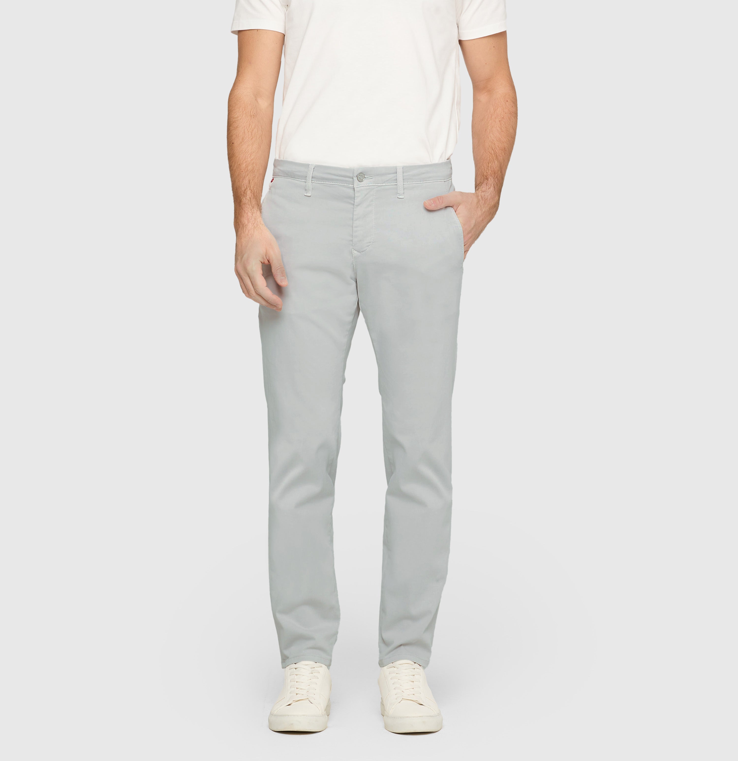 Ultimate driver pants in a chino design. | Driver Pants | silver grey | Front view of model
