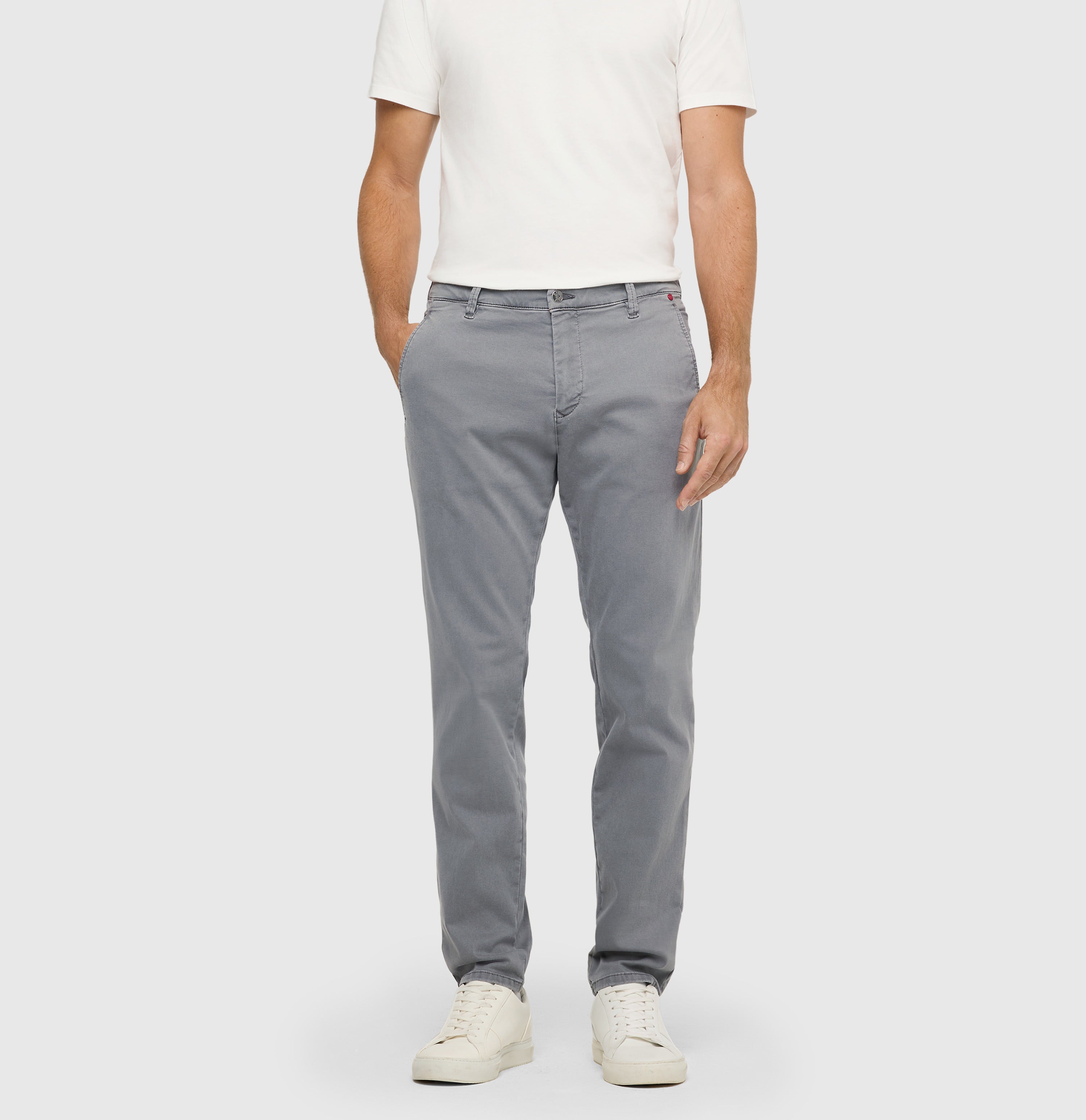 Ultimate driver pants in a chino design. | Driver Pants | light storm grey | Front view of model
