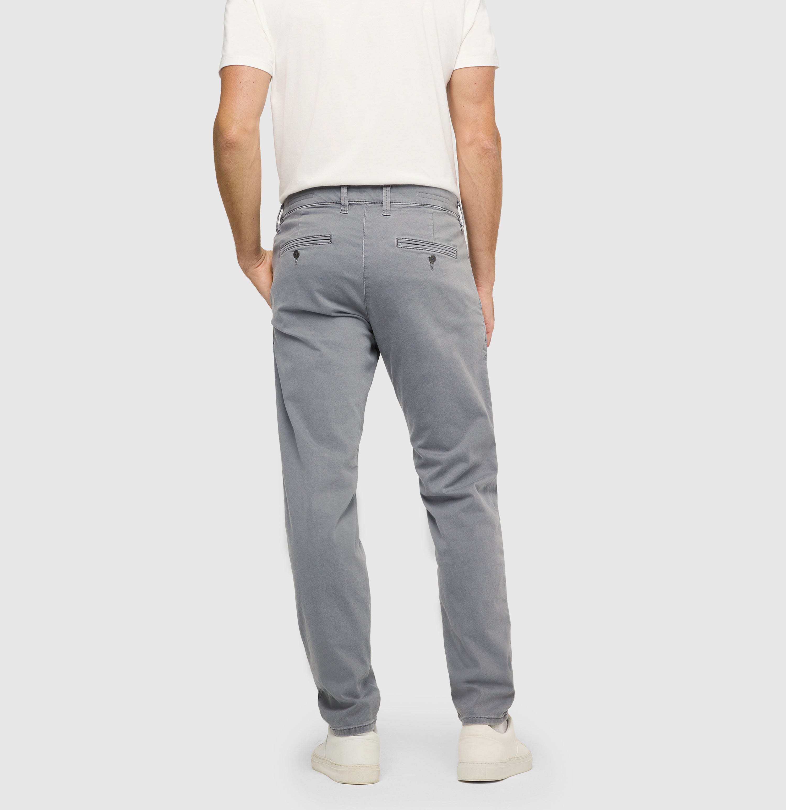 Ultimate driver pants in a chino design. | Driver Pants | light storm grey | Back view of model