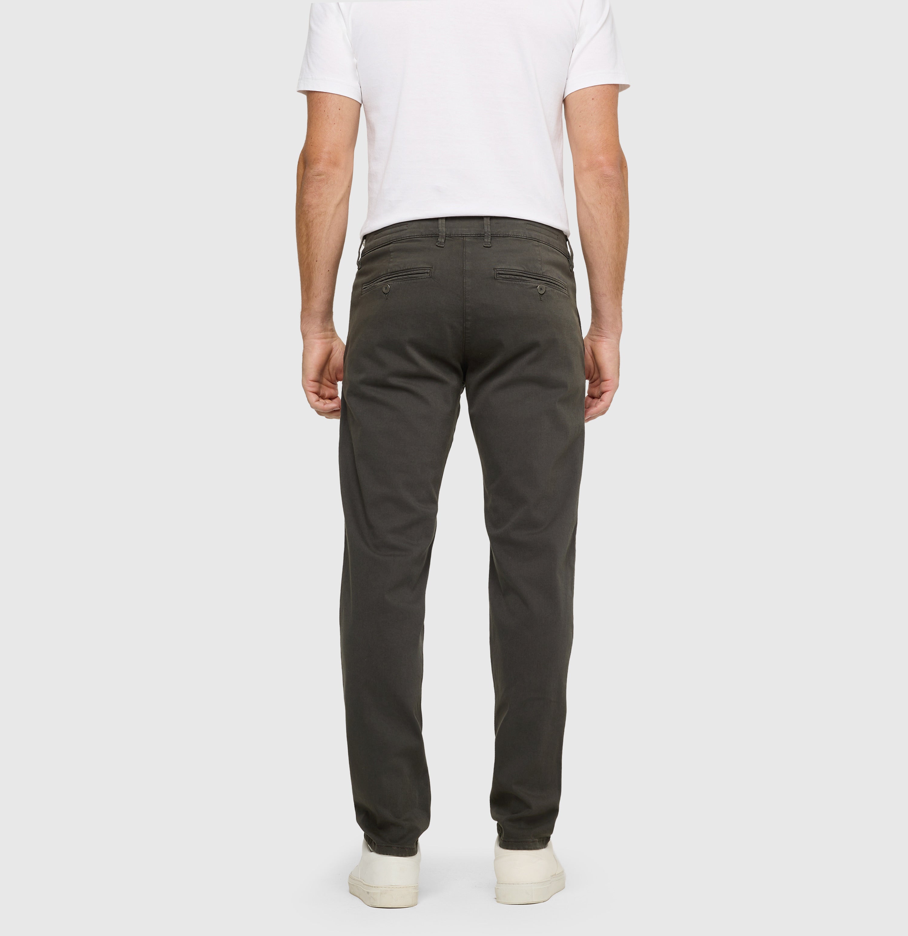 Ultimate driver pants in a chino design. | Driver Pants | dark shadow | Back view of model
