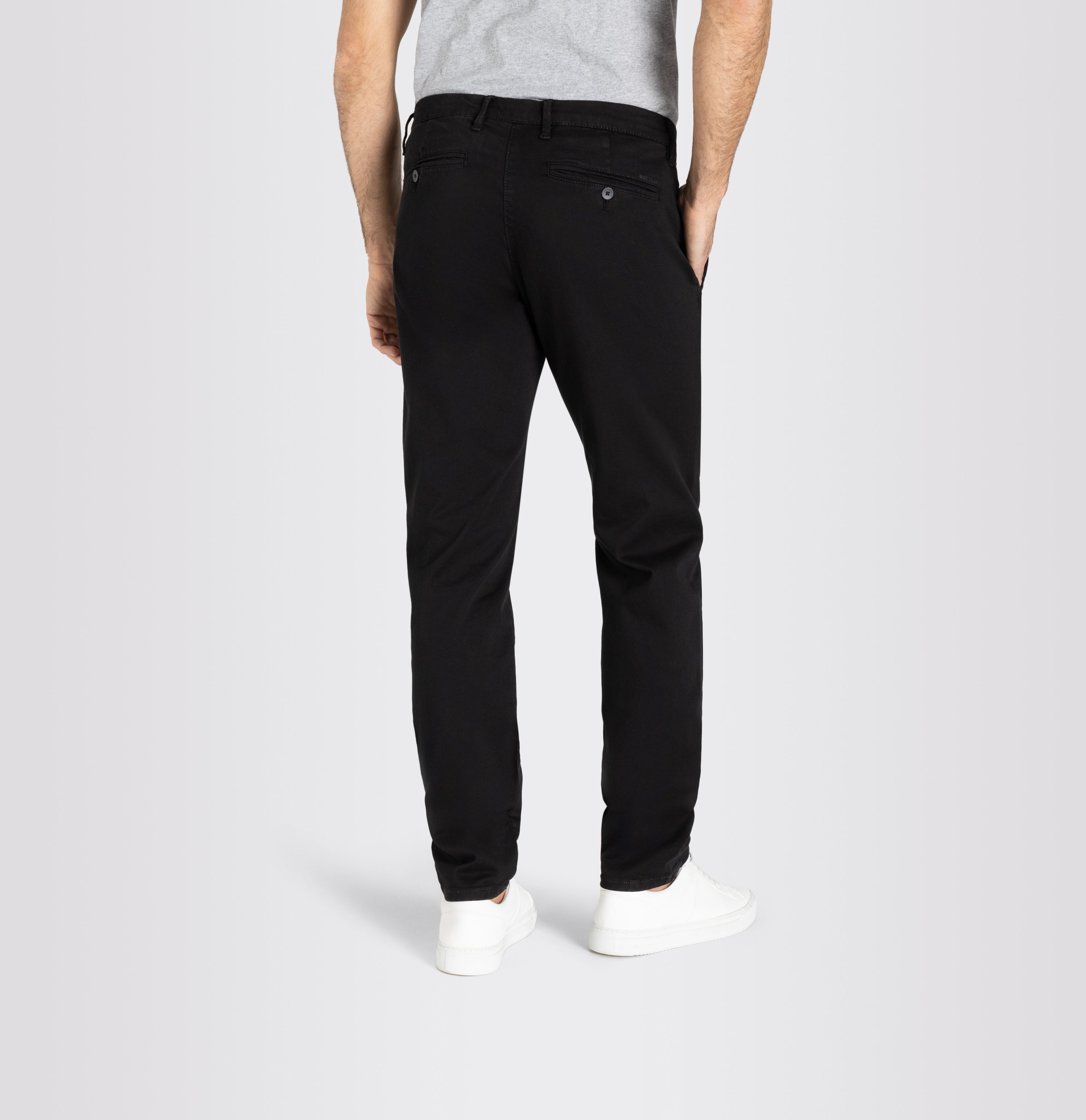 Flexible ultimate driver pants in a chino design. | Driver Pants | black | Back view of model