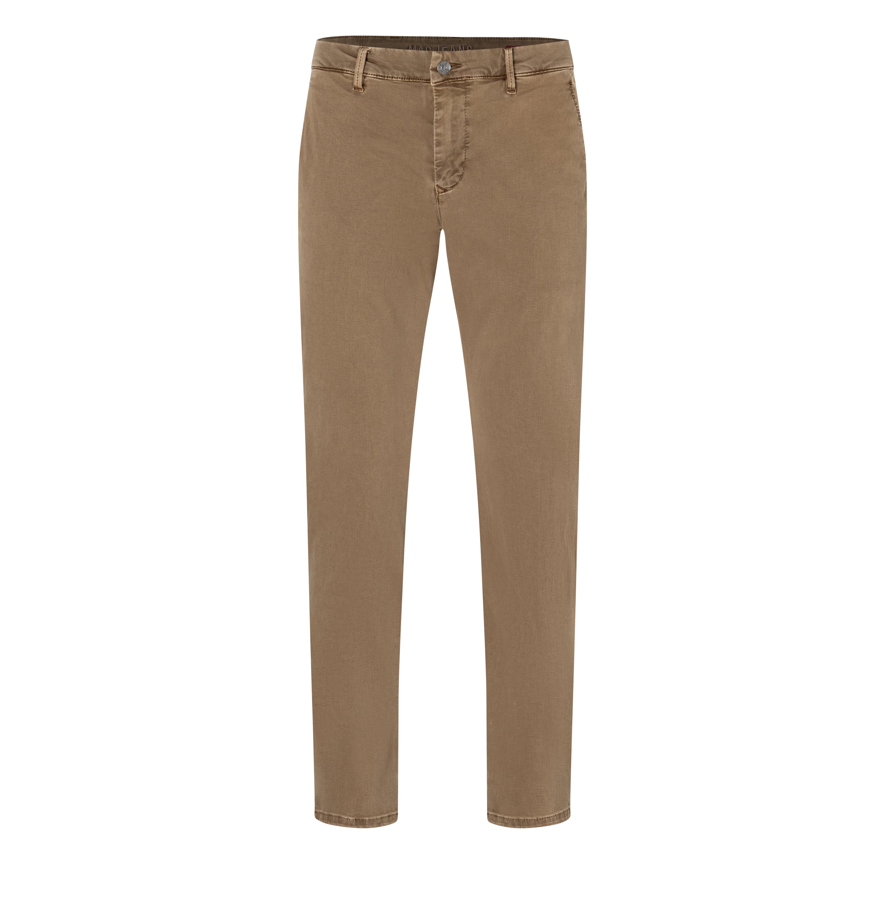 Flexible ultimate driver pants in a chino design. | Driver Pants | chocolate mousse | Front view of bust