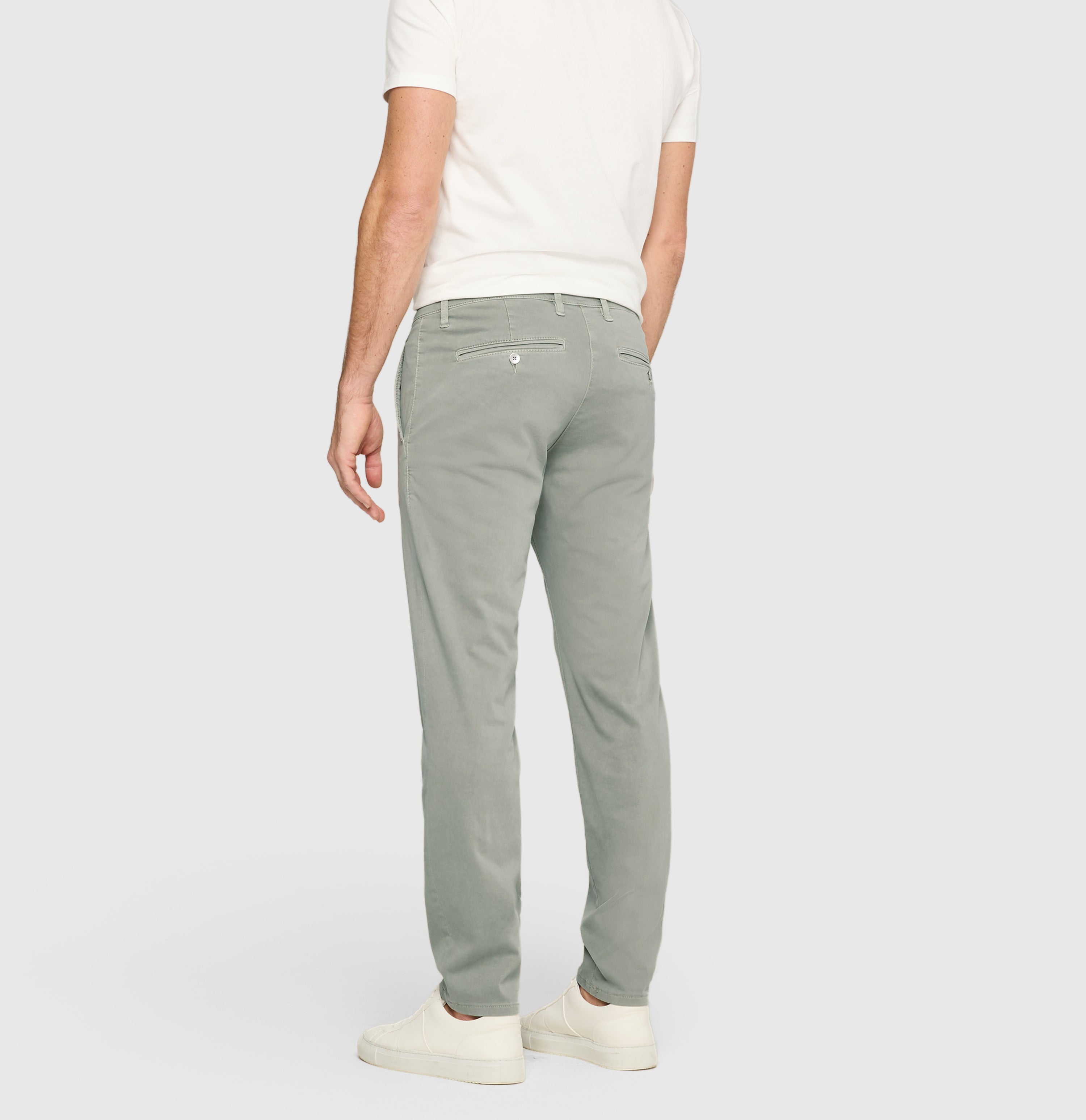 Ultimate driver pants in a chino design. | Driver Pants | iceberg green | Back view of model