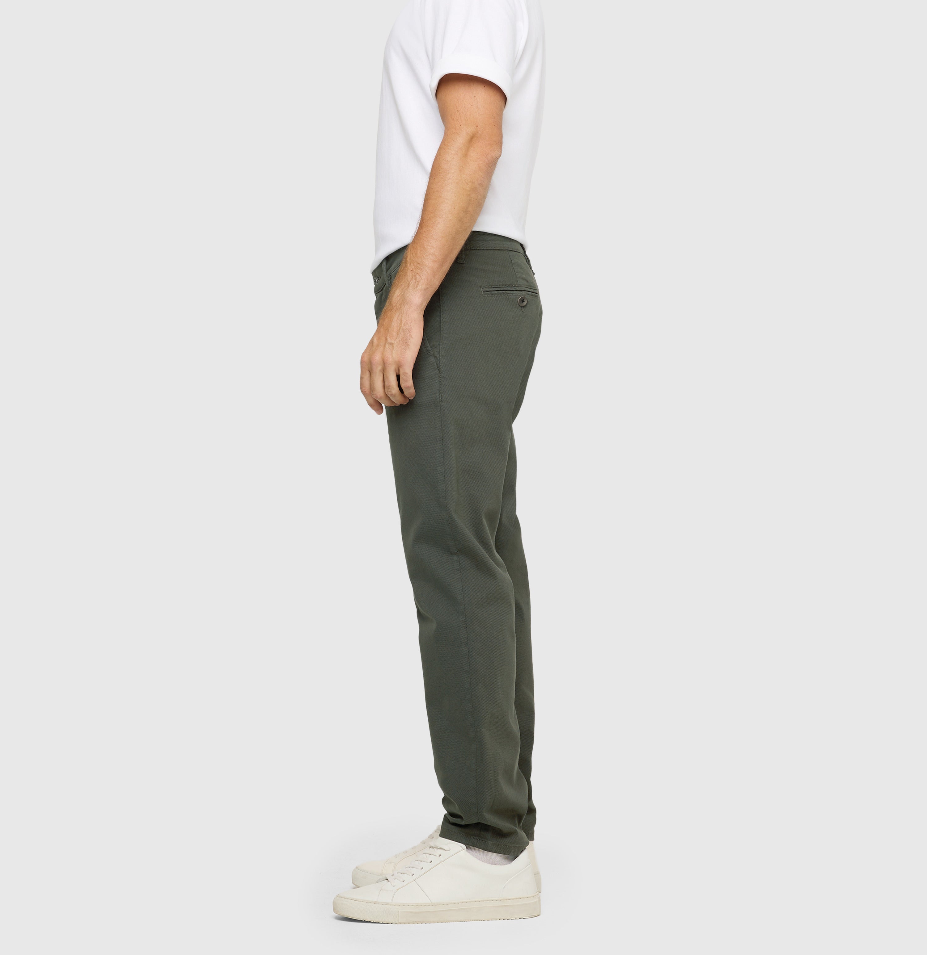 Ultimate driver pants in a chino design. | Driver Pants | fir printed | Side view of model