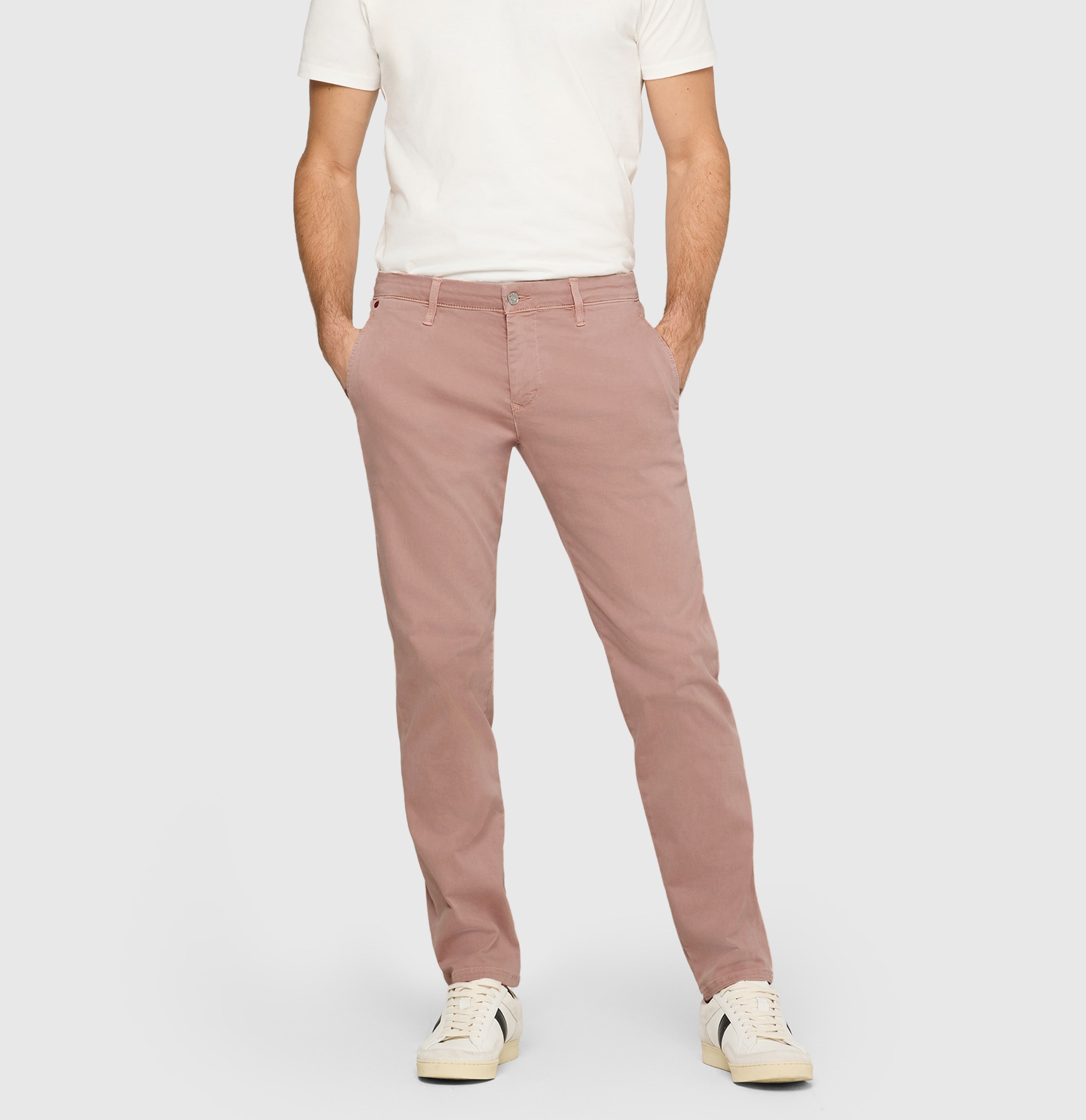 Ultimate driver pants in a chino design. | Driver Pants | ash rose | Front view of model