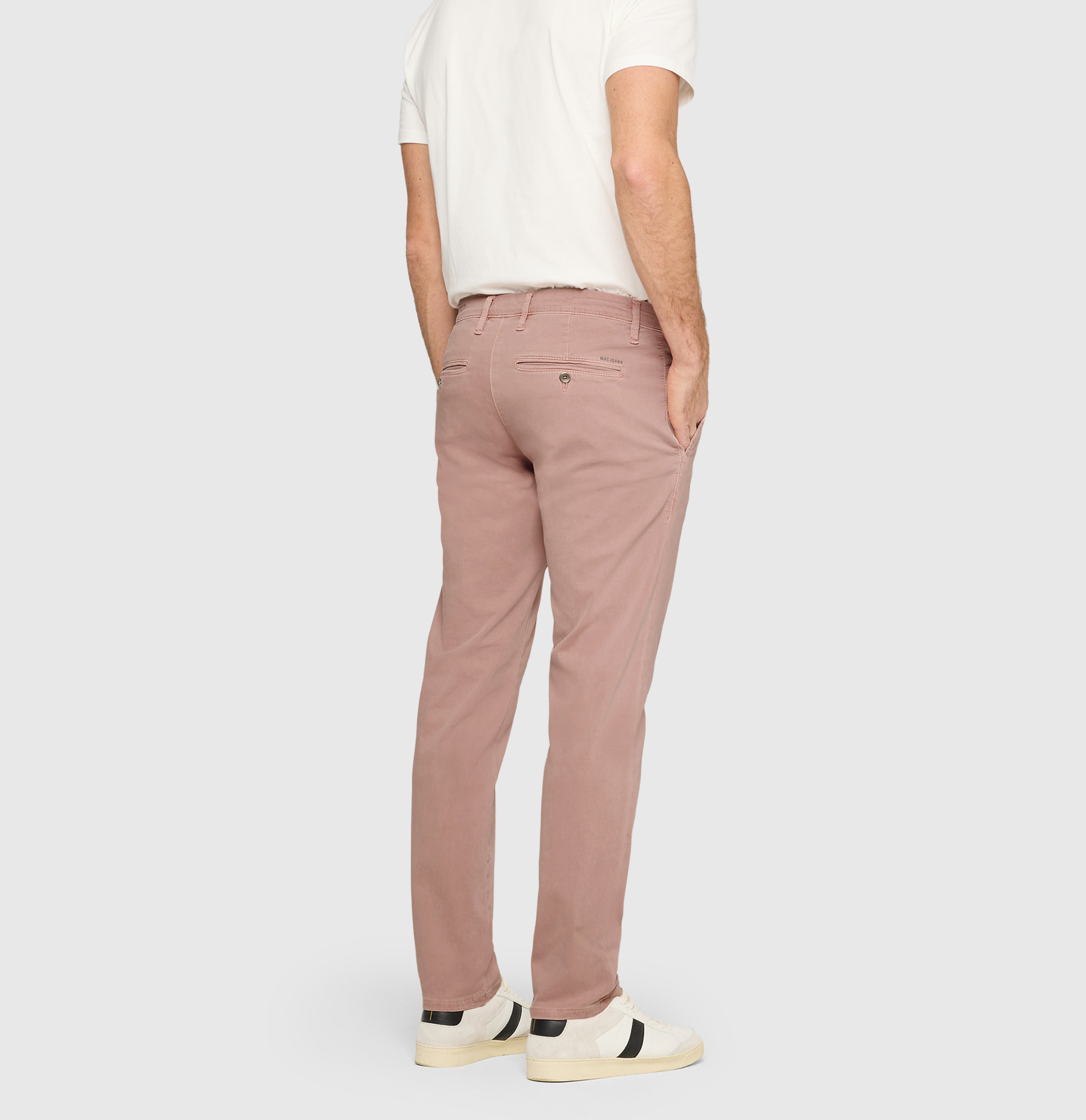 Ultimate driver pants in a chino design. | Driver Pants | ash rose | Back view of model