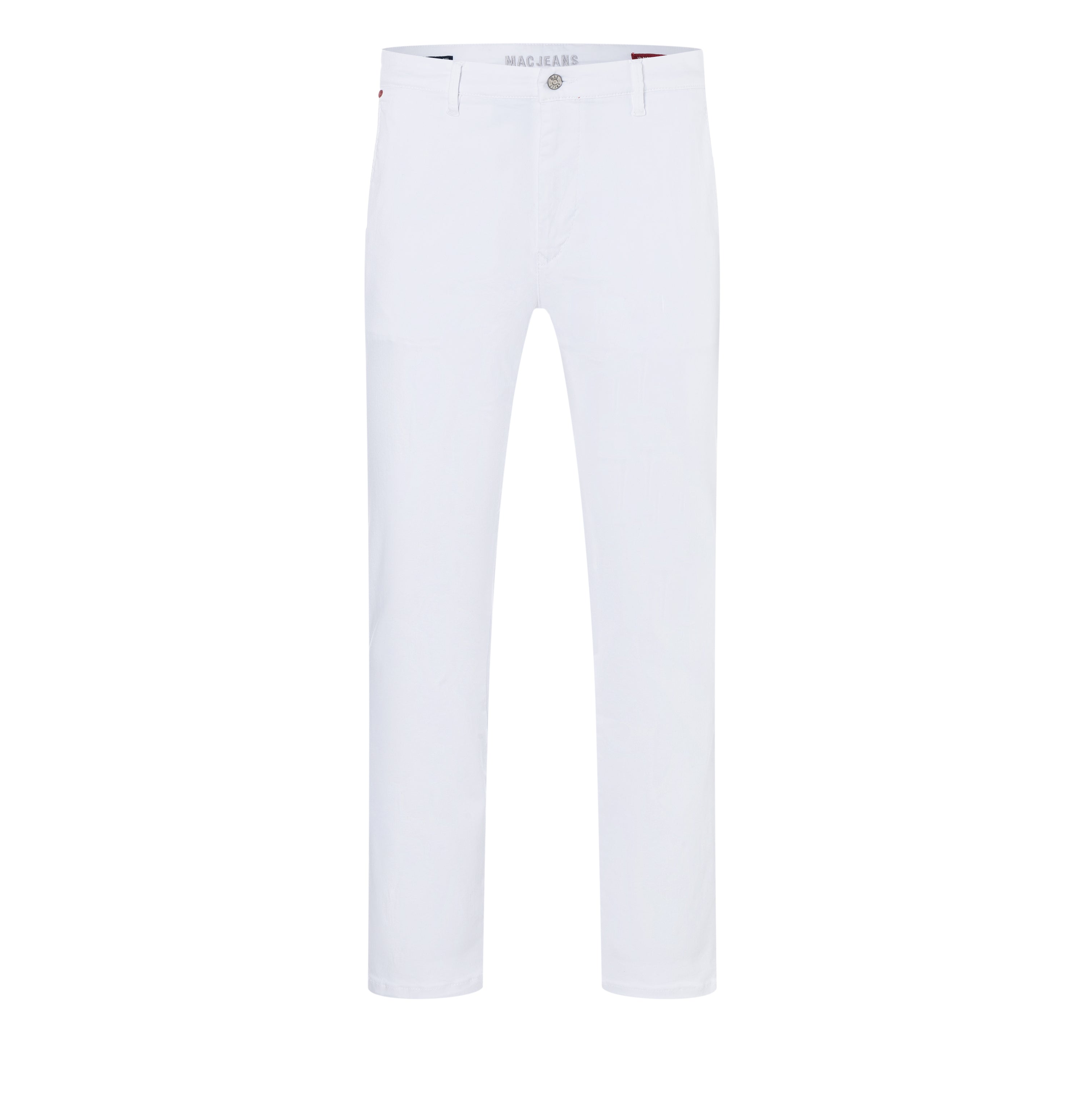 Ultimate driver pants with a chino look. | Driver Pants | white denim | Front view of bust