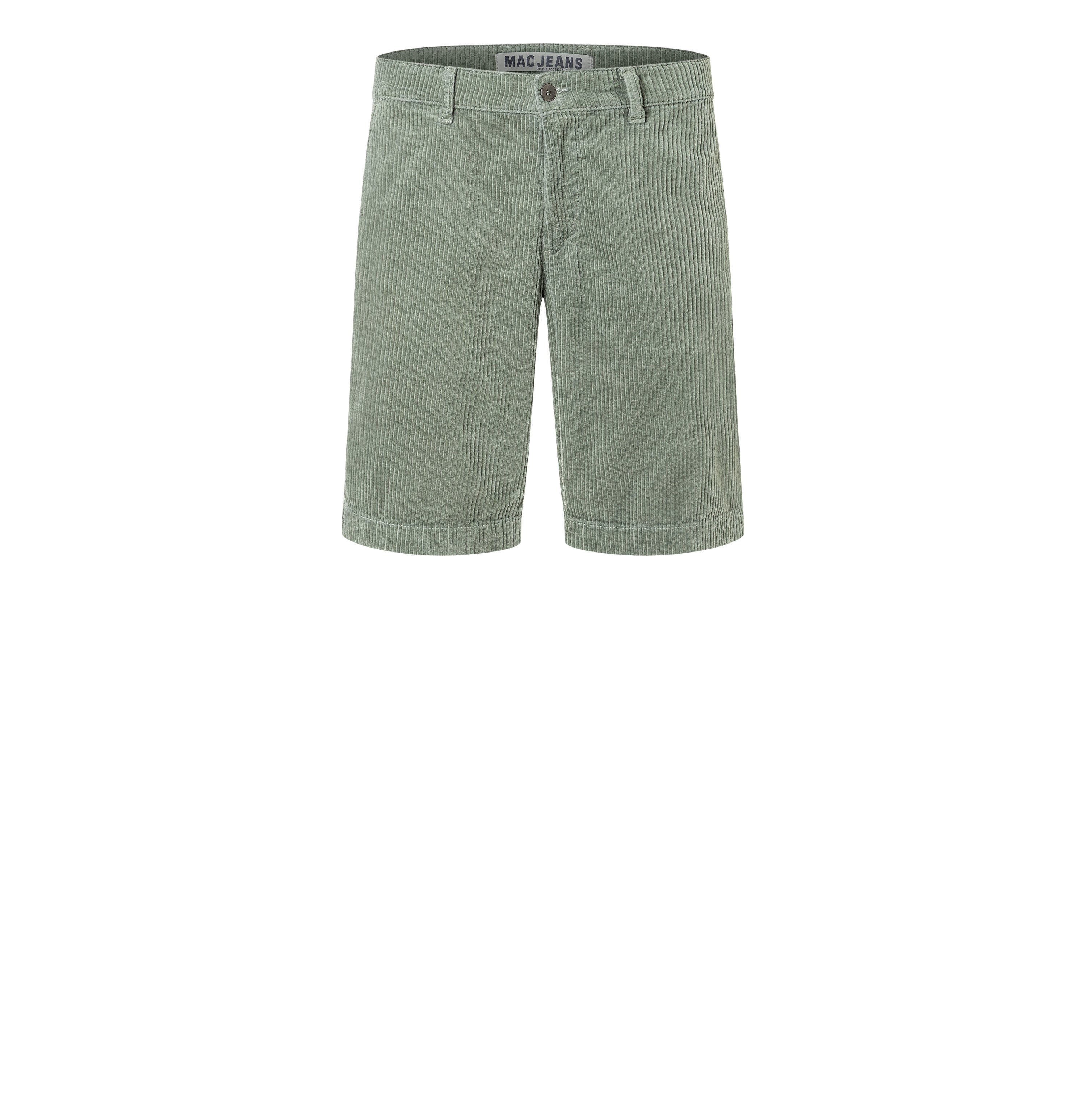 Bermuda made of summery corduroy. | Liam Bermuda | iceberg green PPT | Front view of bust