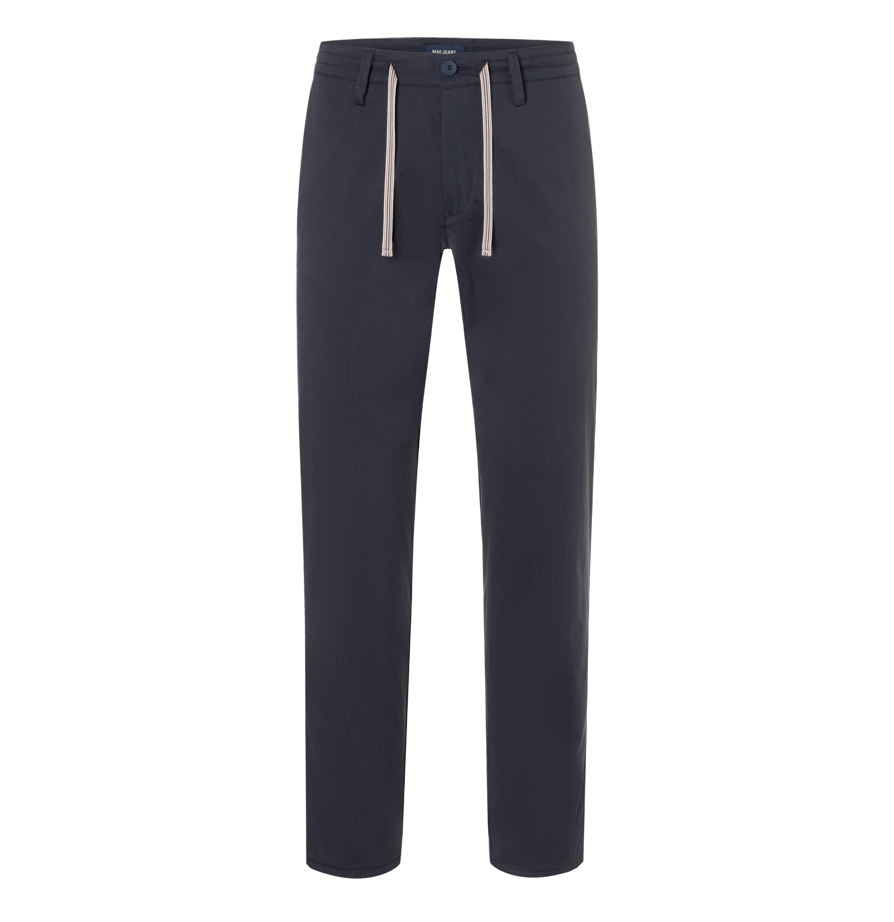 Comfort chino made of light techno twill. | Pedro | midnight blue | Front view of bust