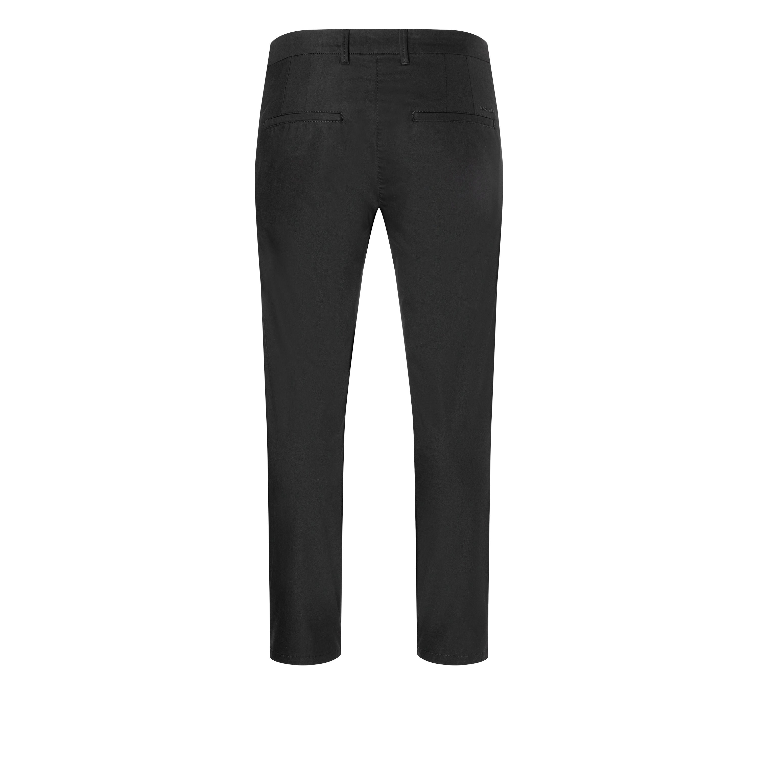 Tapered chino in a techno twill material. | Griffin | black | Back view of bust