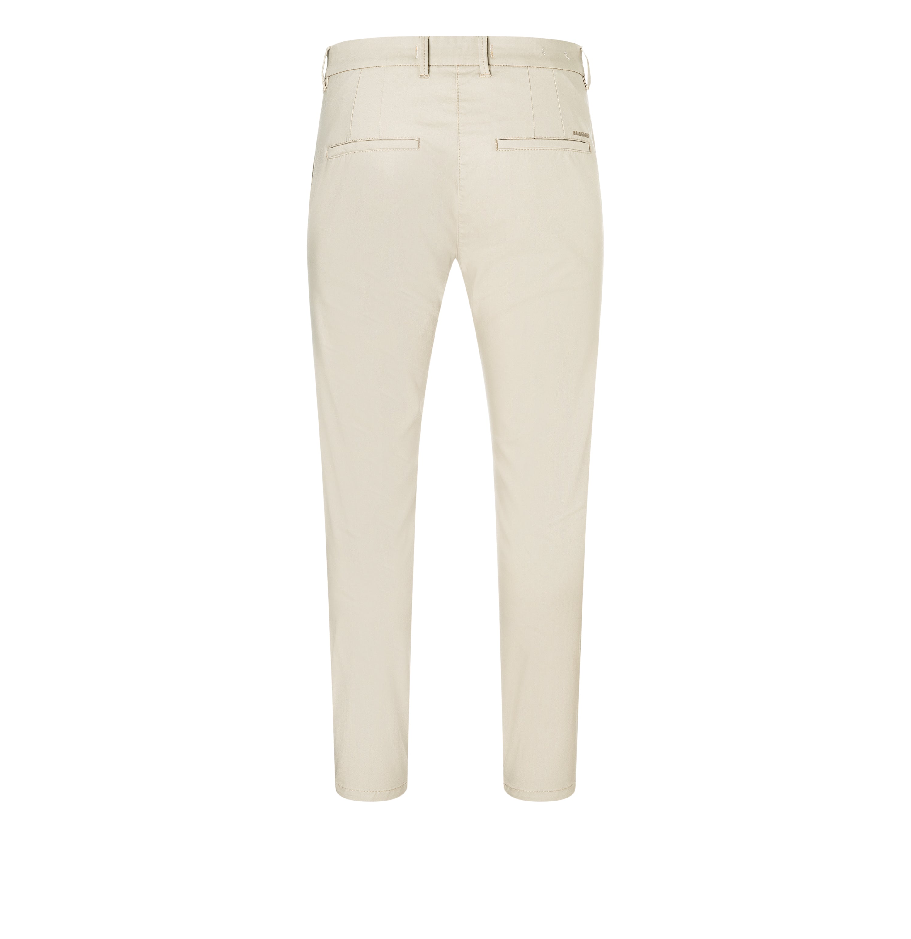 Tapered chino in a techno twill material. | Griffin | caffe latte | Back view of bust