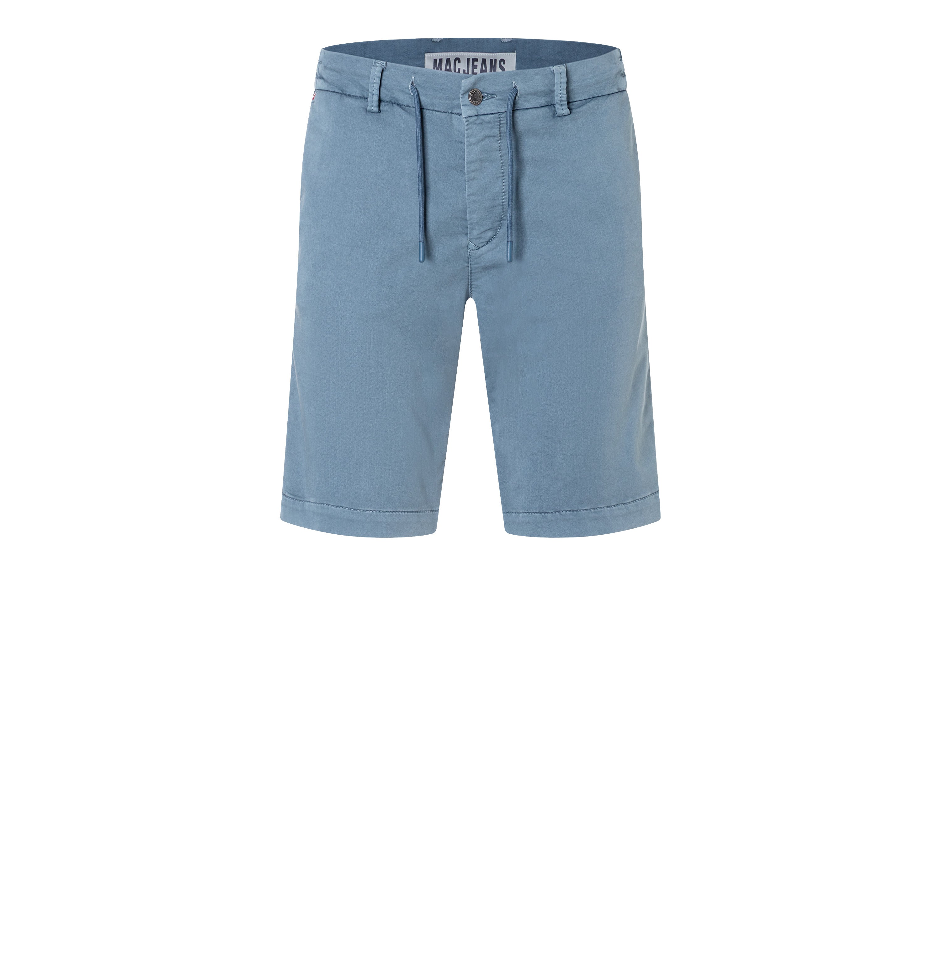 Chino Bermuda made of light sweat denim. | Jog´n Short | blue mirage | Front view of bust