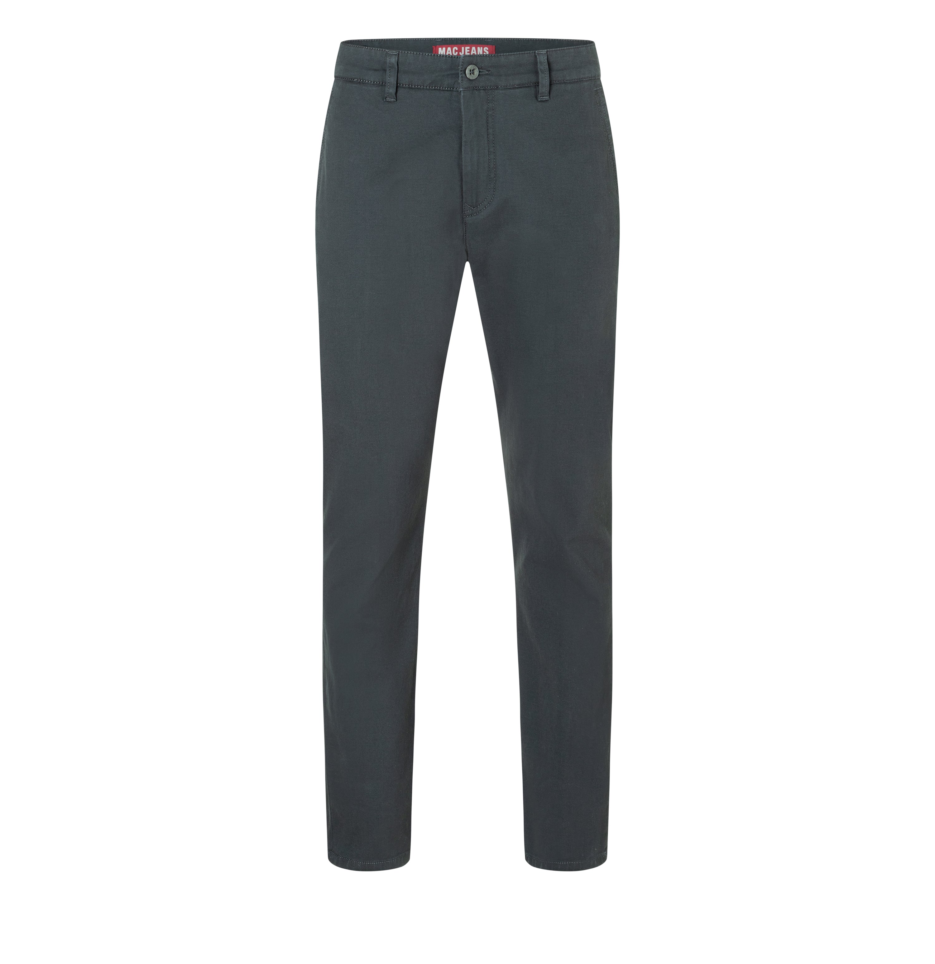 Comfortable chino with discreet vintage effects. | Lenny | grey stone | Front view of bust