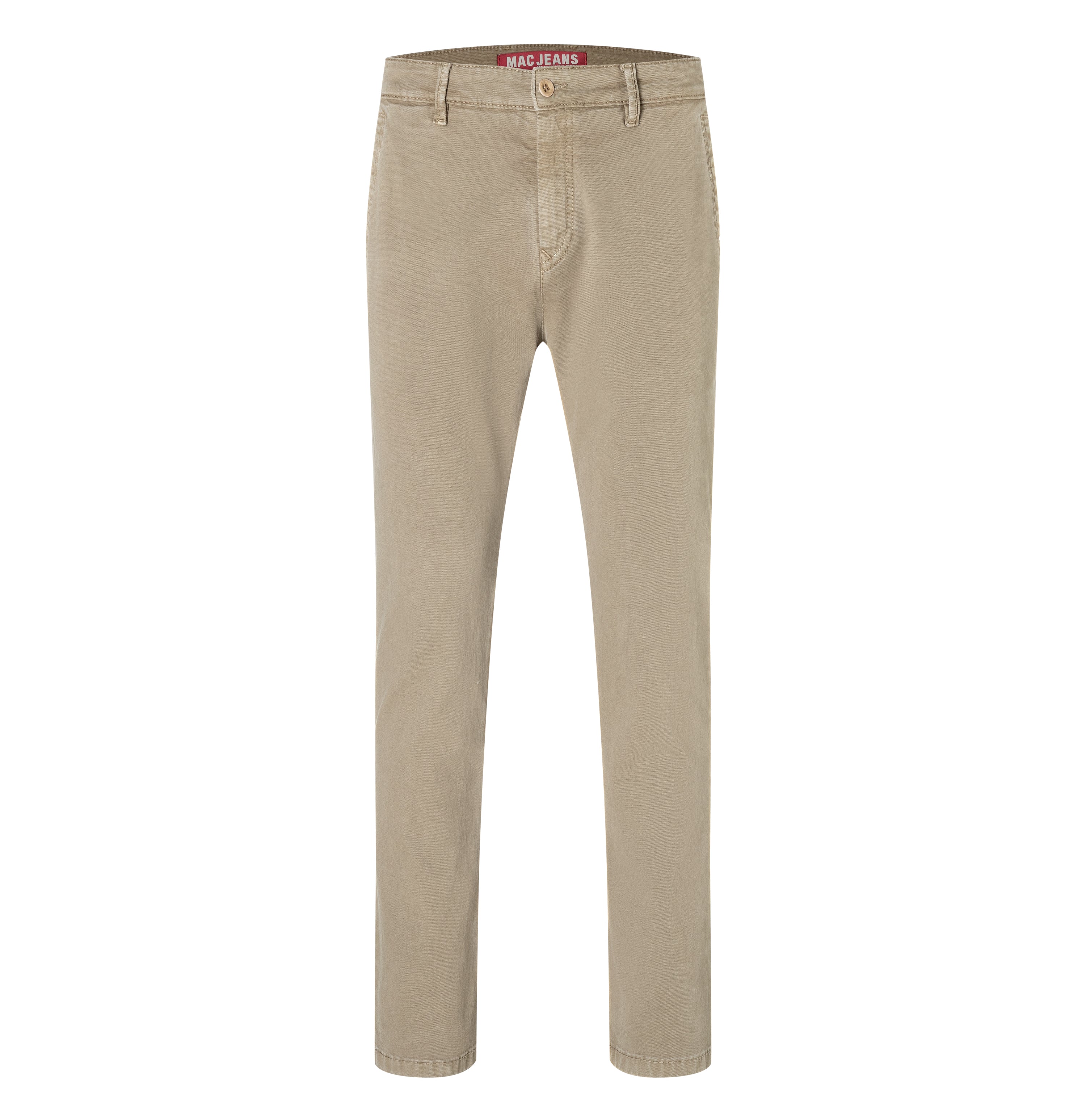 Comfortable chino with discreet vintage effects. | Lenny | clay | Front view of bust