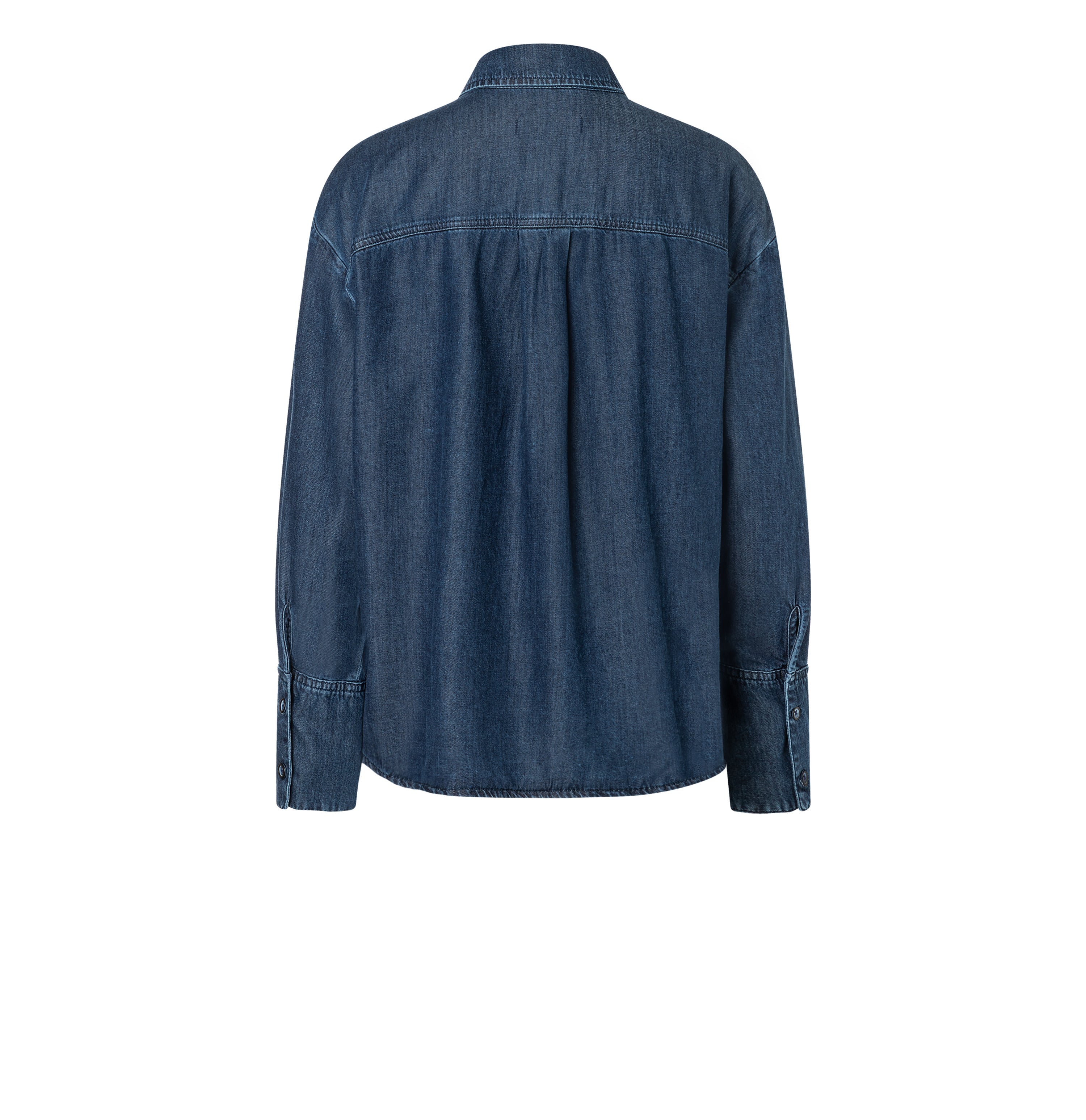 Overshirt in a soft cotton-lyocell blend. | OVER SHIRT | simply blue wash | Back view of bust