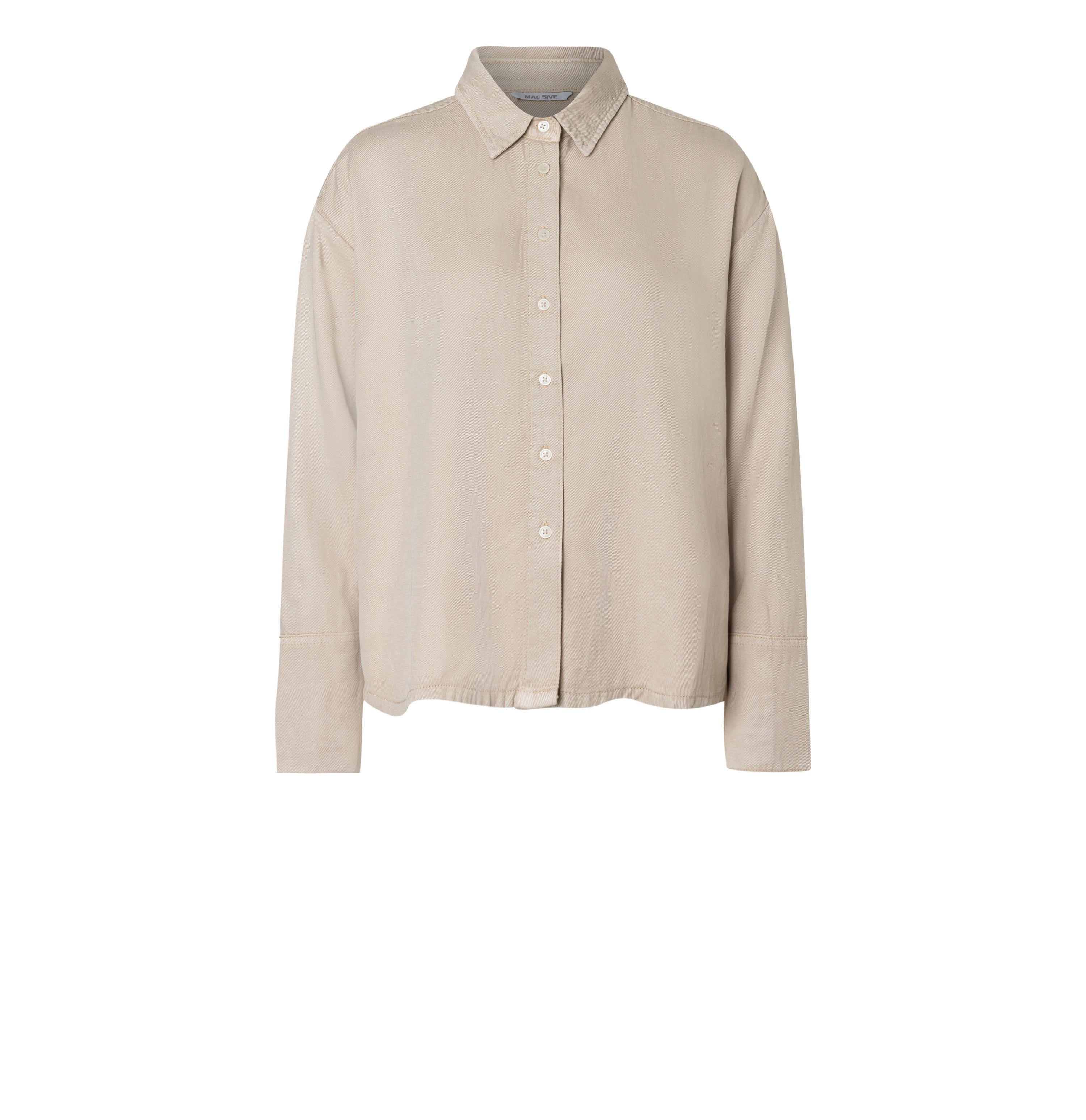 Shirt in a linen-lyocell-cotton blend. | OVER SHIRT 2.3 | ivory PPT | Front view of bust