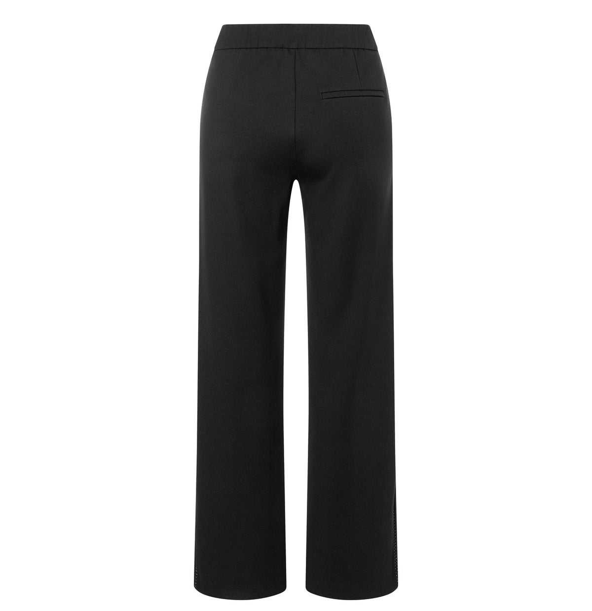Wide jersey trousers with rhinestones. | CHIARA glam | black | Back view of bust