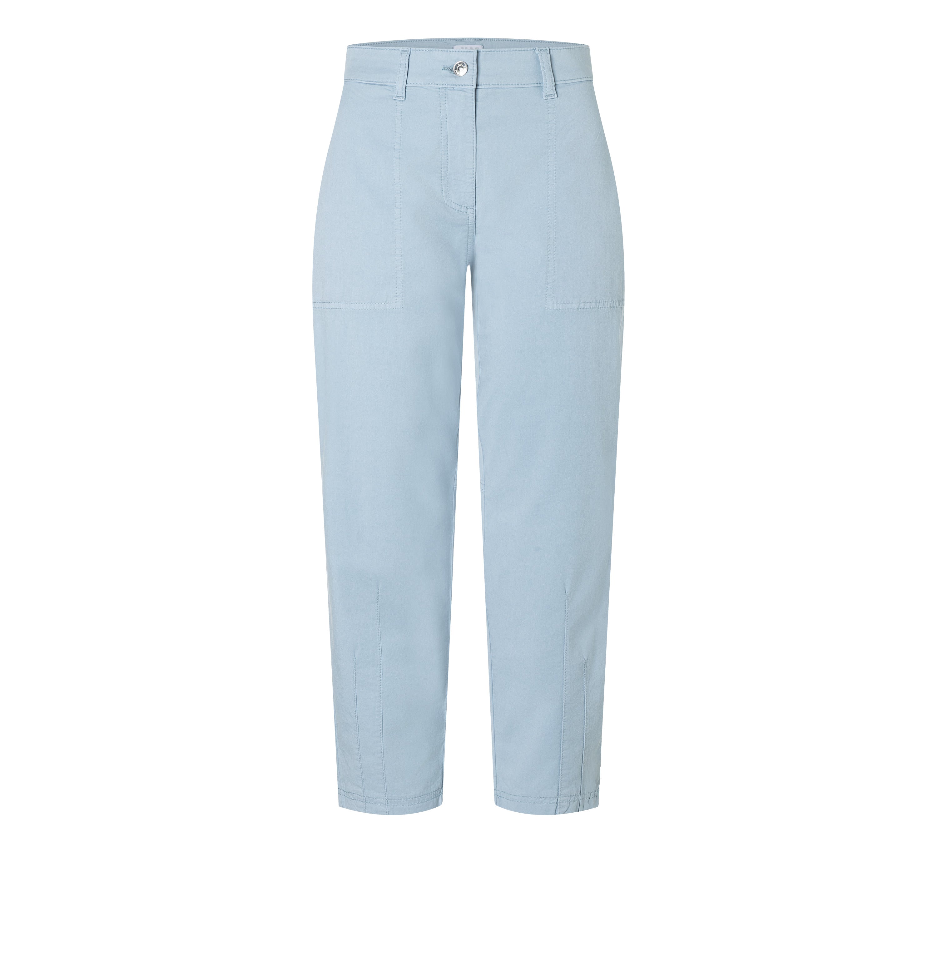 Relaxed cargo pants made of gabardine. | EBBY 2.3 | ice blue PPT | Front view of bust