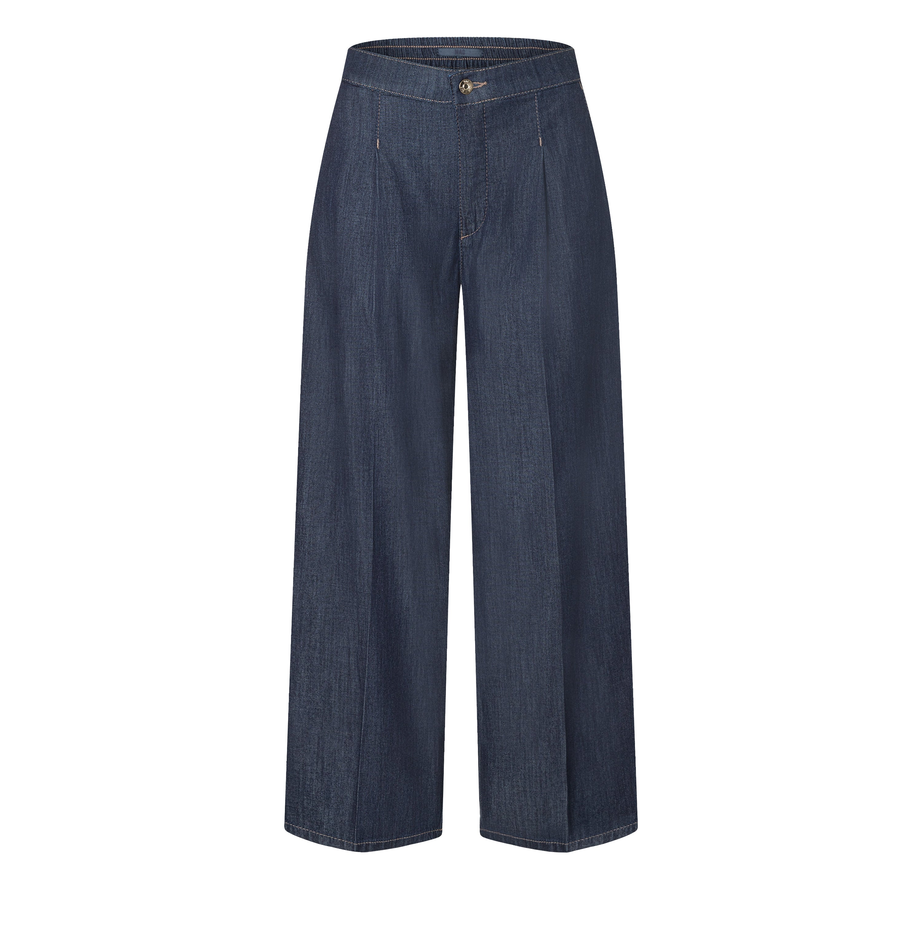 Culotte made of extra light denim. | CULOTTE pleat | fashion rinsed | Front view of bust