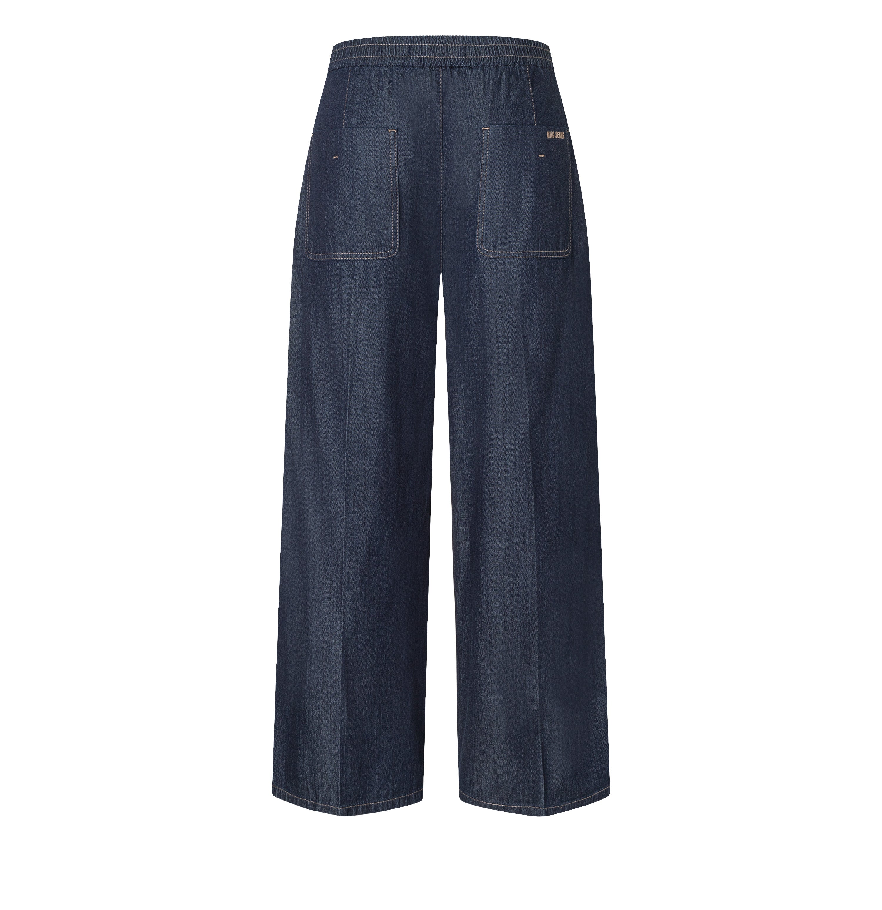 Culotte made of extra light denim. | CULOTTE pleat | fashion rinsed | Back view of bust