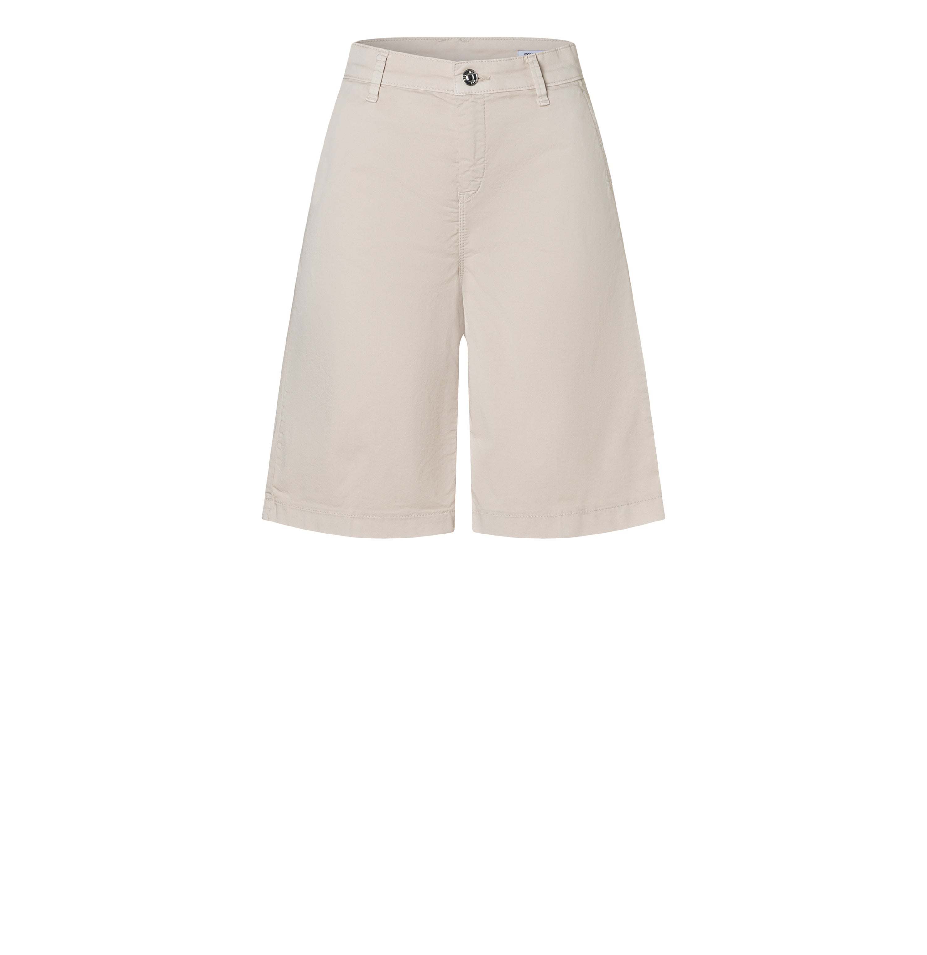 Relaxed chino shorts made of stretch gabardine. | CHINO Bermuda | ivory PPT | Front view of bust