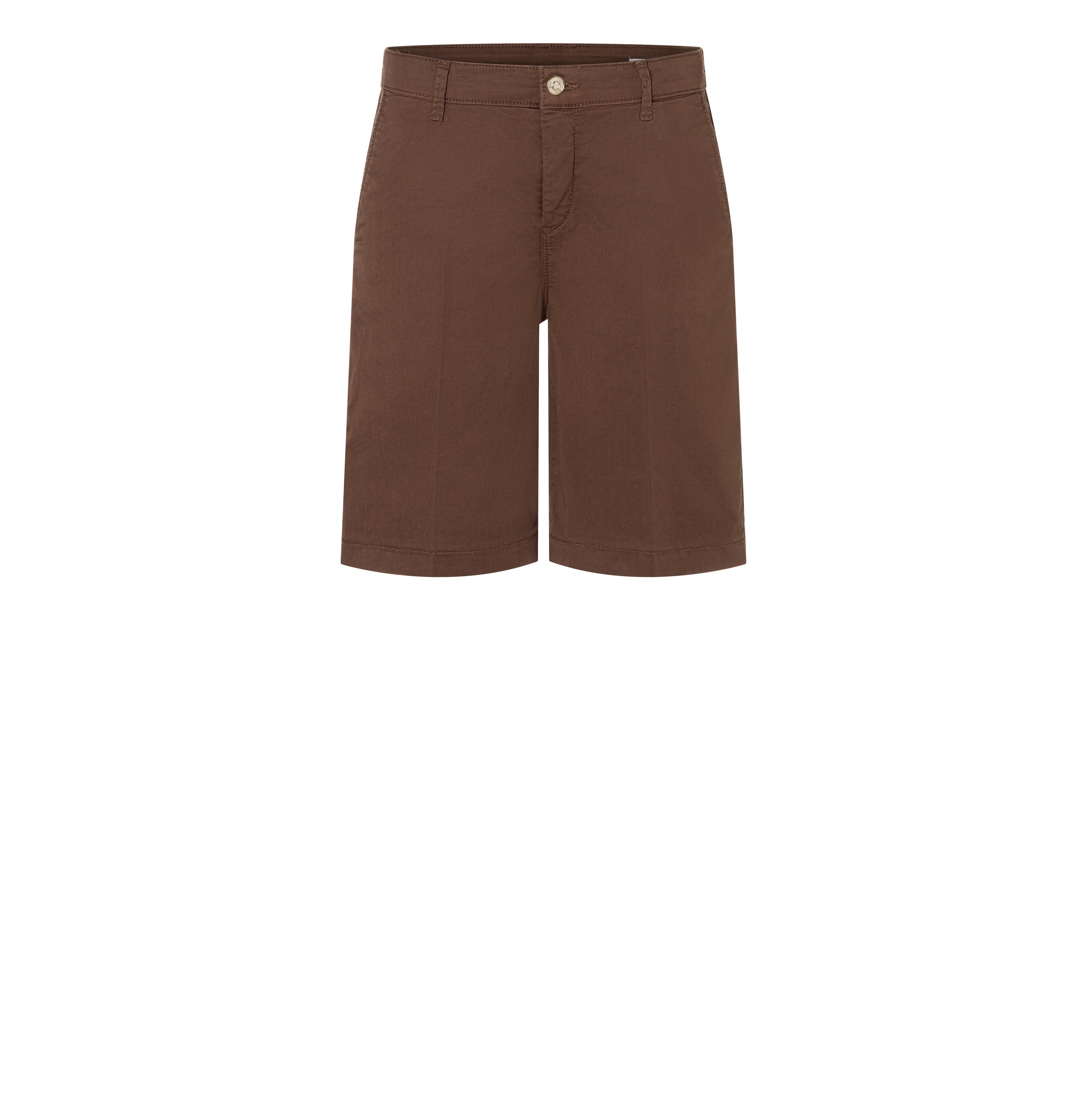 Relaxed chino shorts made of stretch gabardine. | CHINO Bermuda | fawn brown PPT | Front view of bust