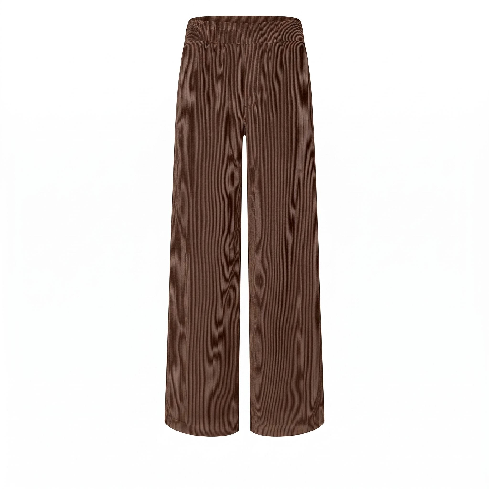 Modern culotte made of light wide wale corduroy. | CHIARA cropped | bison brown | Front view of bust