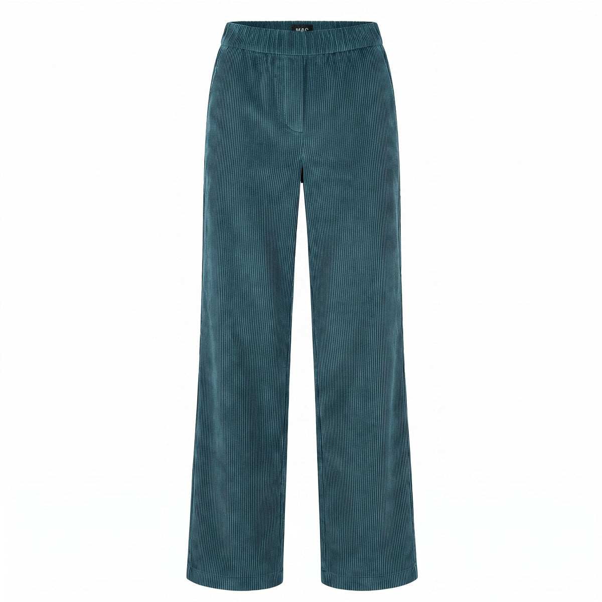 Wide trousers in a lightcorduroy material. | CHIARA | sea storm | Front view of bust
