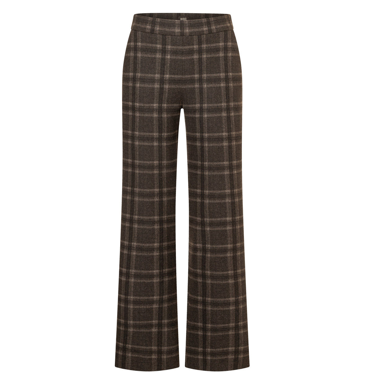 Sporty trousers made of premium jersey. | CHIARA | night brown check | Front view of bust