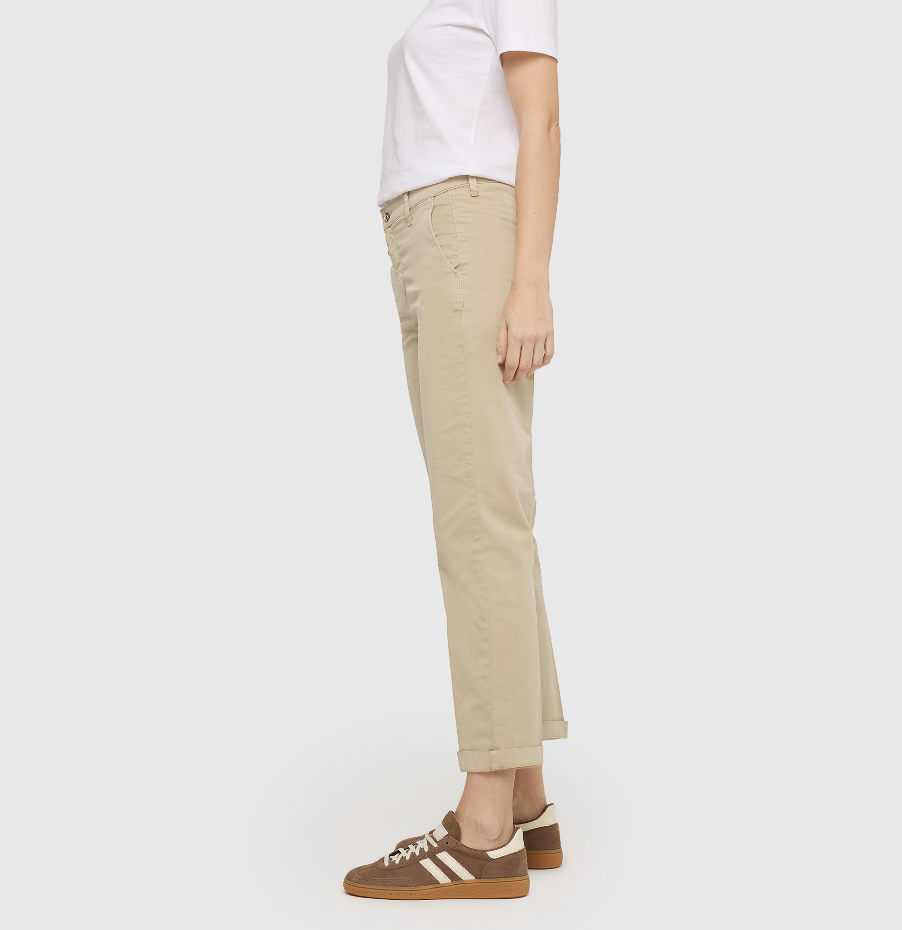 CHINO turn up women's pants brown | MAC Jeans
